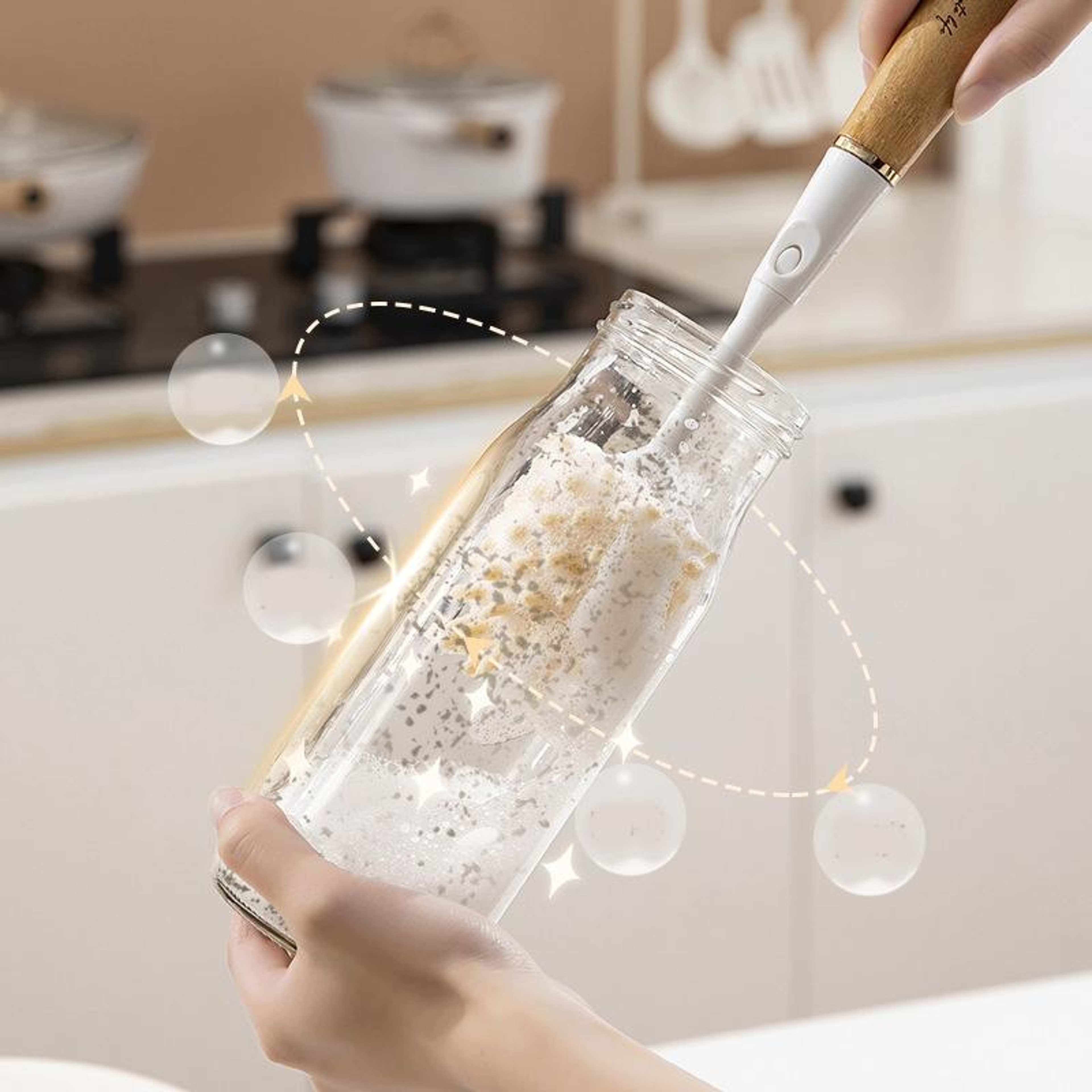 Premium Bamboo 4 In 1 Kitchen Cleaning Brush Set Multifunction Pot  Cup Scrubber 4