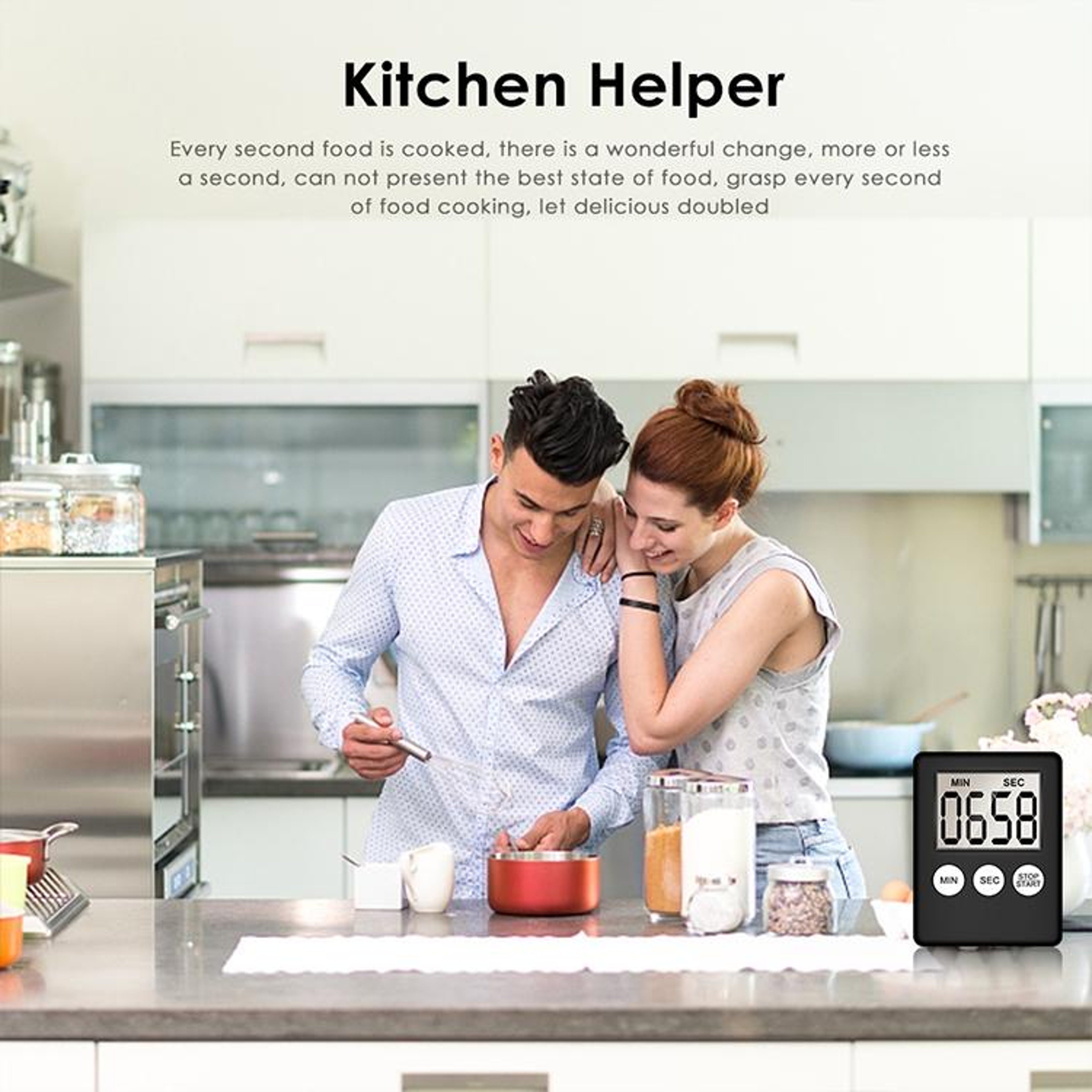 Slim LCD Digital Kitchen Timer Countdown  Count Up Clock 4