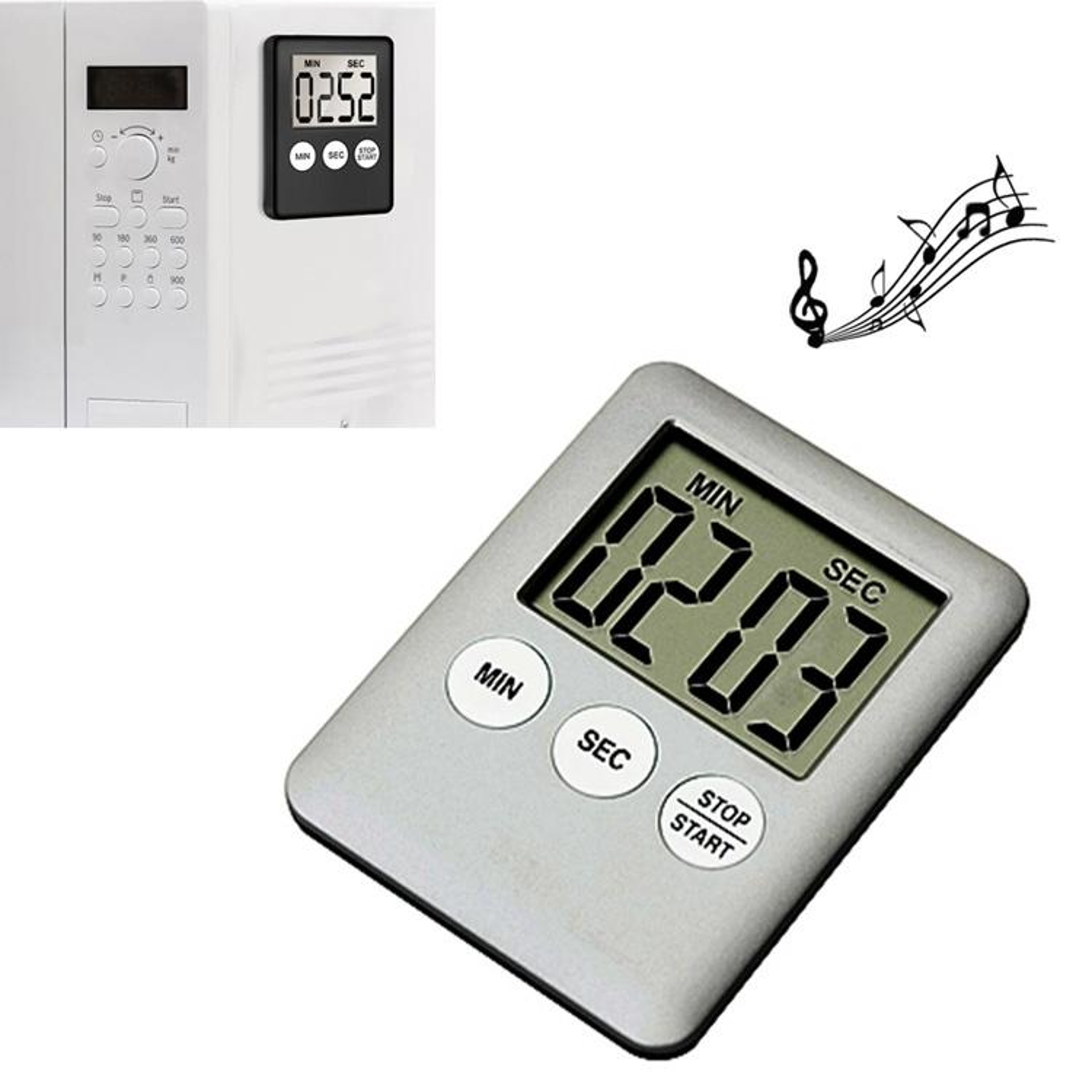 Slim LCD Digital Kitchen Timer Countdown  Count Up Clock 5