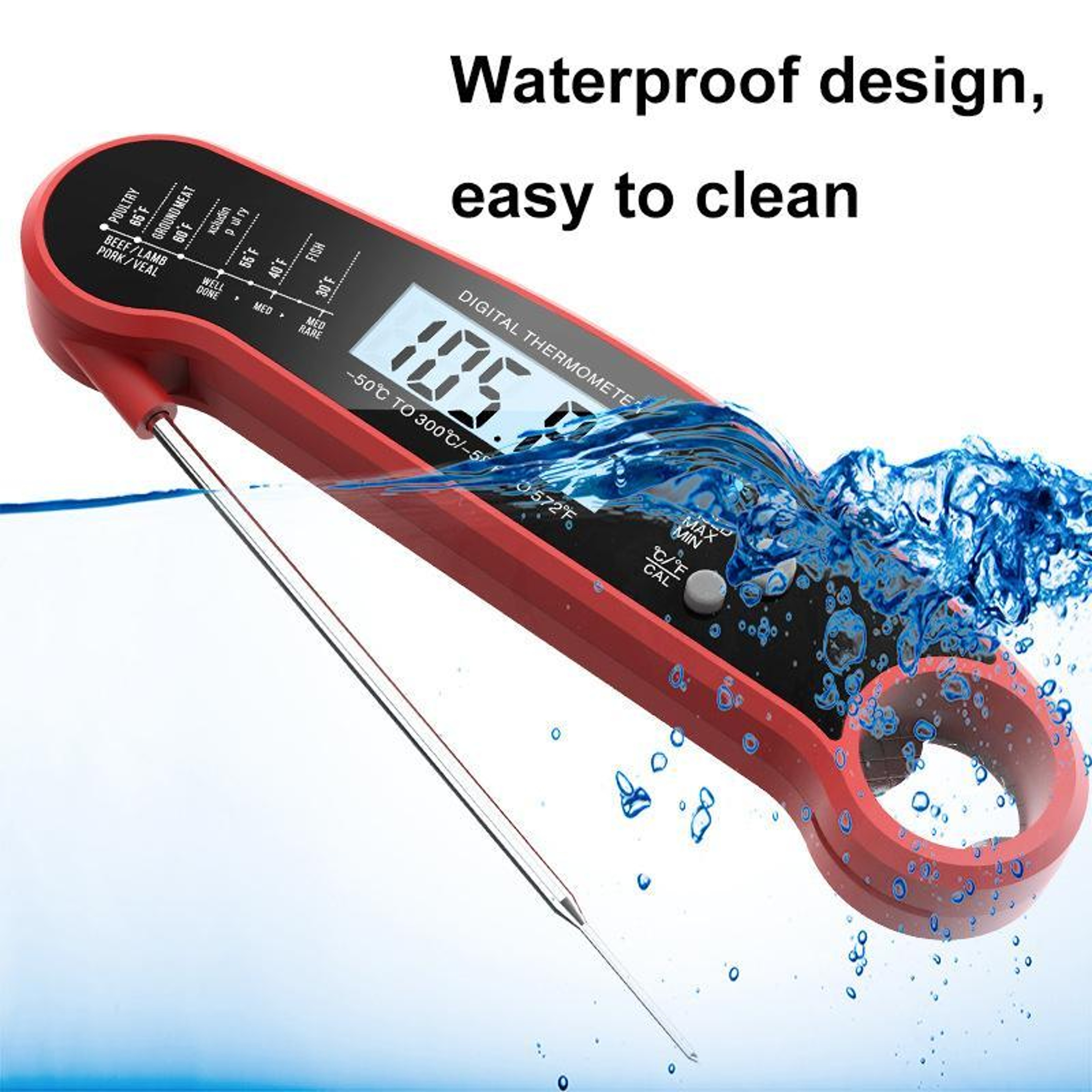 PrecisionFold LCD Foldable Digital Food Thermometer  Instant Read Meat Thermometer 5