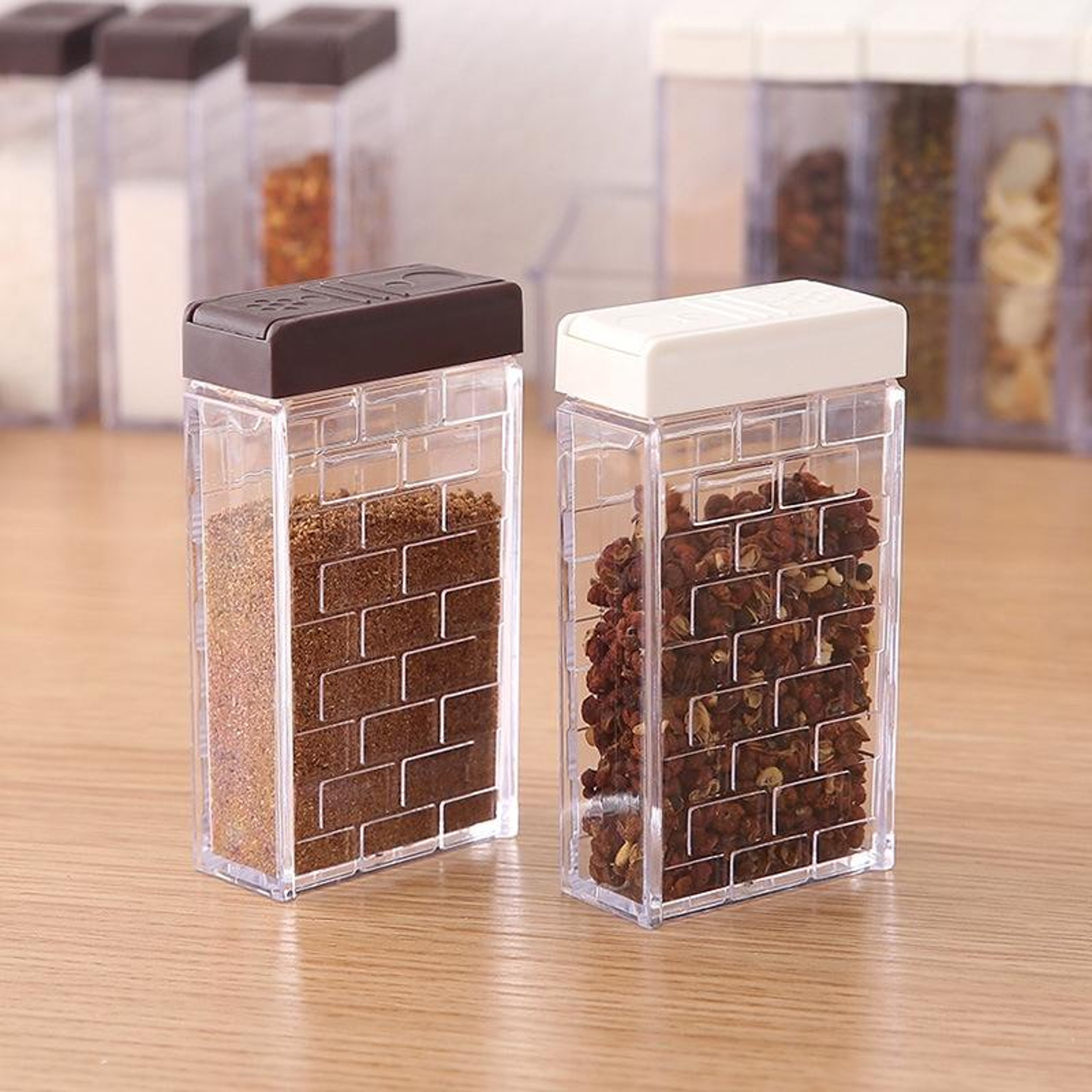 Premium 6 Piece Kitchen Condiment  Seasoning Jar Set For Easy Spice Storage 2