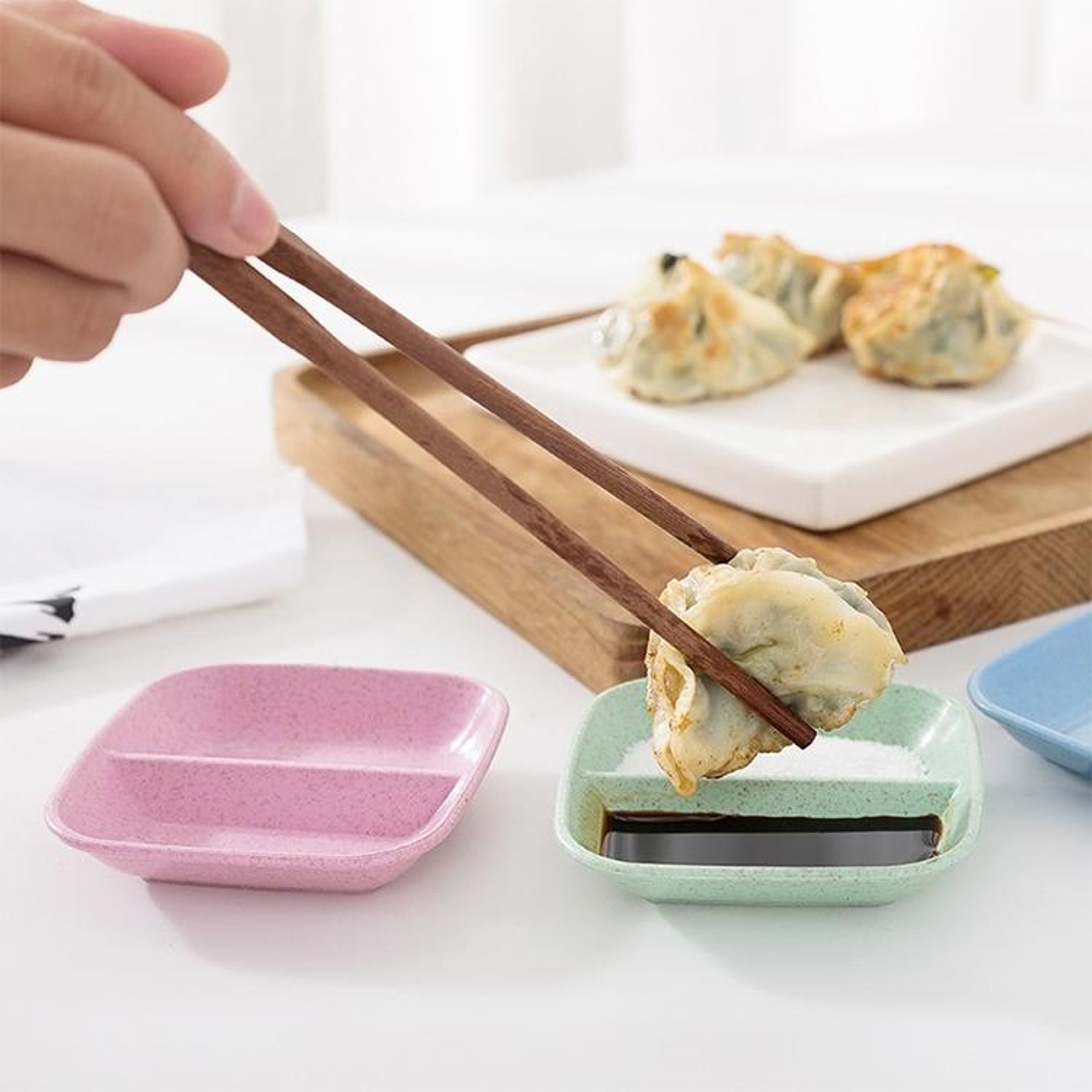 Premium 10 Piece Wheat Straw Kitchen Sauce  Seasoning Dish Set 8