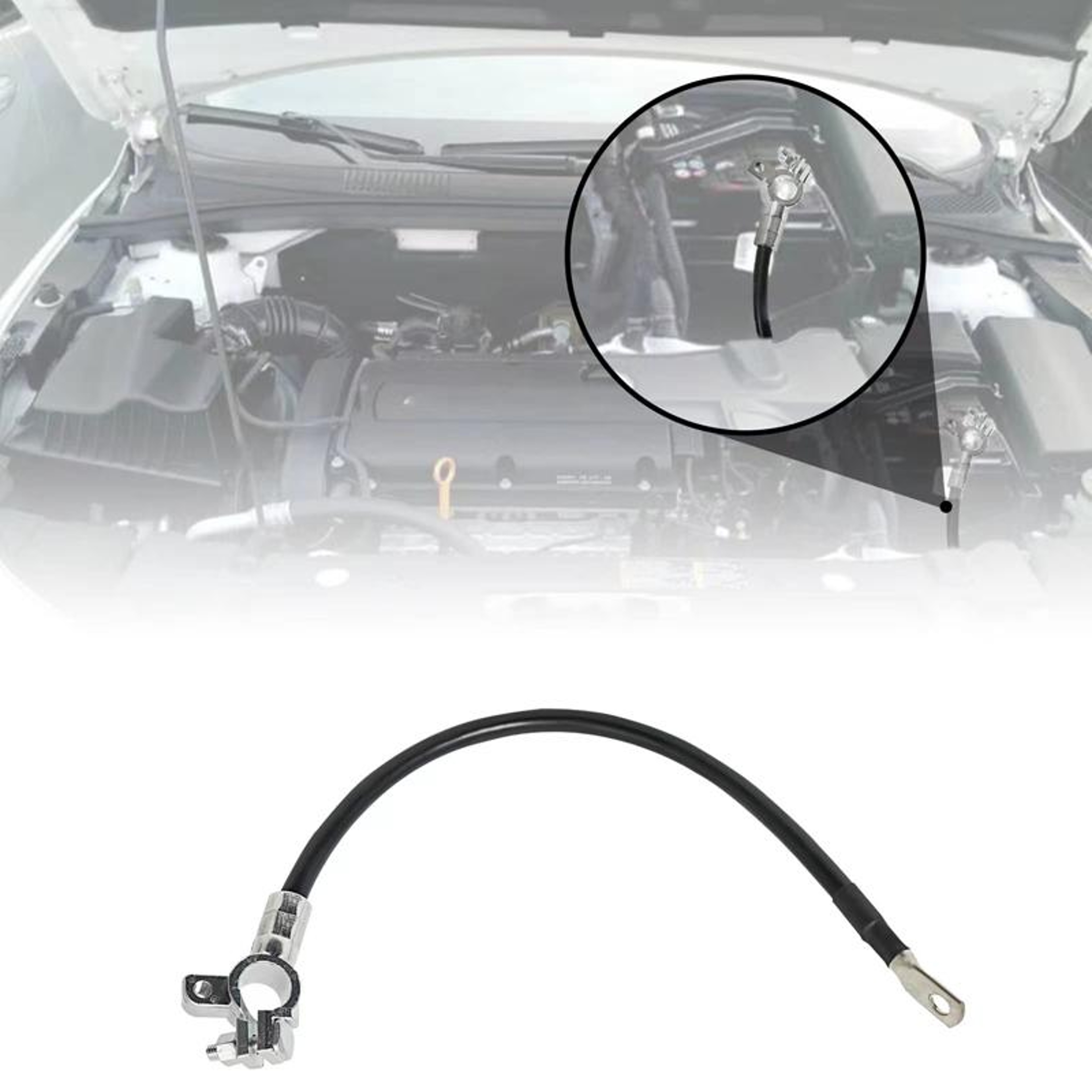 2AWG Heavy Duty Negative Battery Cable With Tinned Copper Terminals For Reliable Automotive Groundi 1