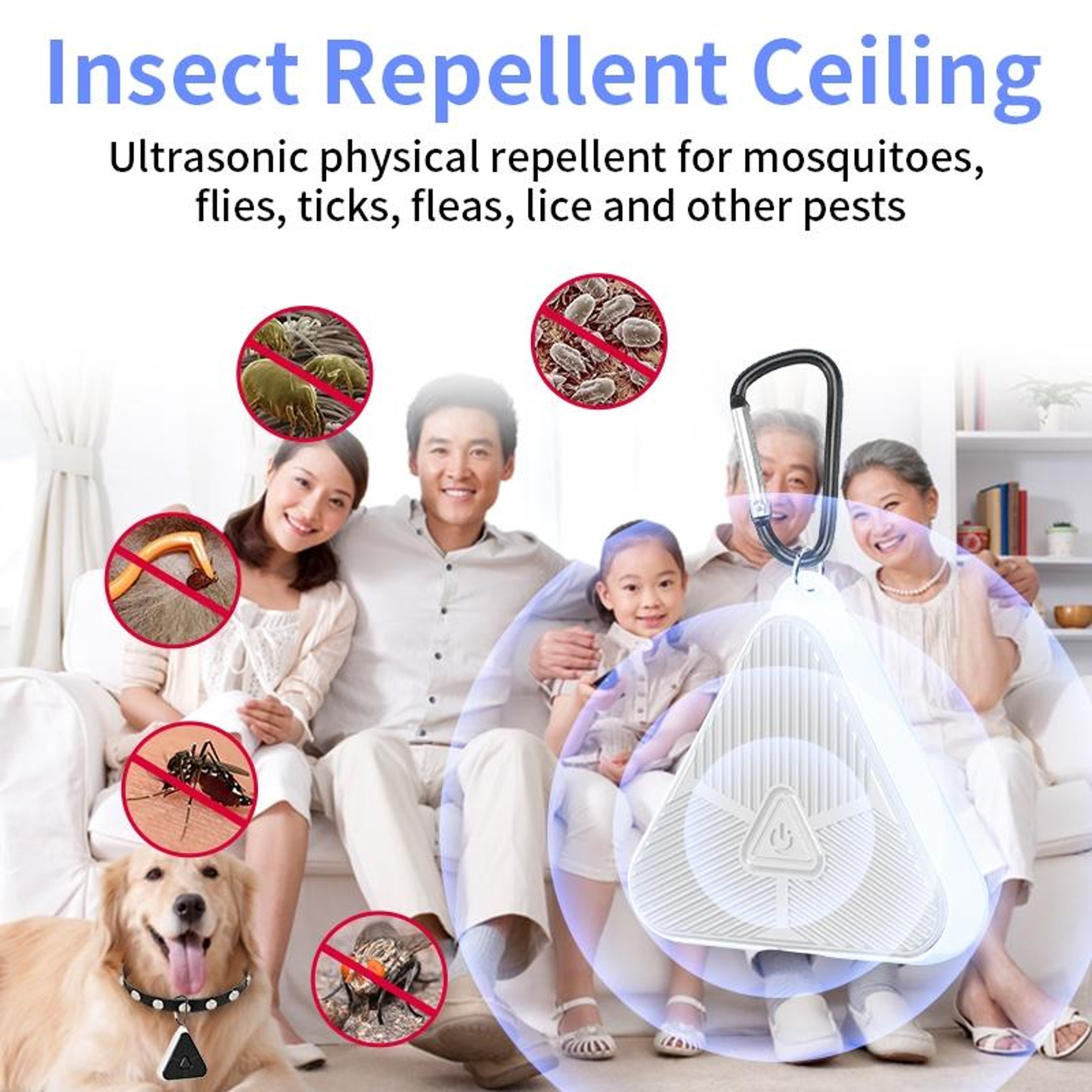 Portable Ultrasonic Mosquito  Pest Repeller For Outdoor Camping 2