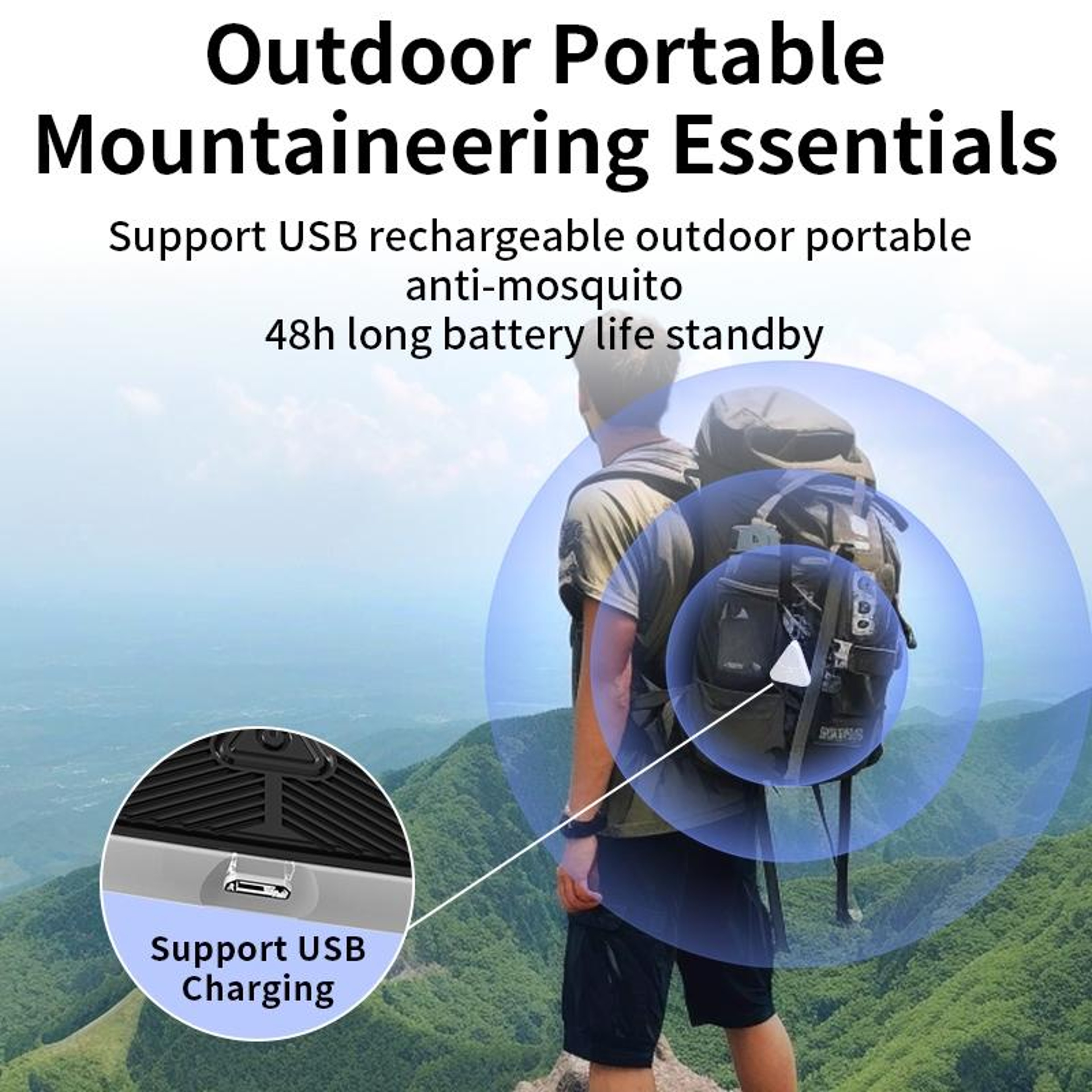 Portable Ultrasonic Mosquito  Pest Repeller For Outdoor Camping 5