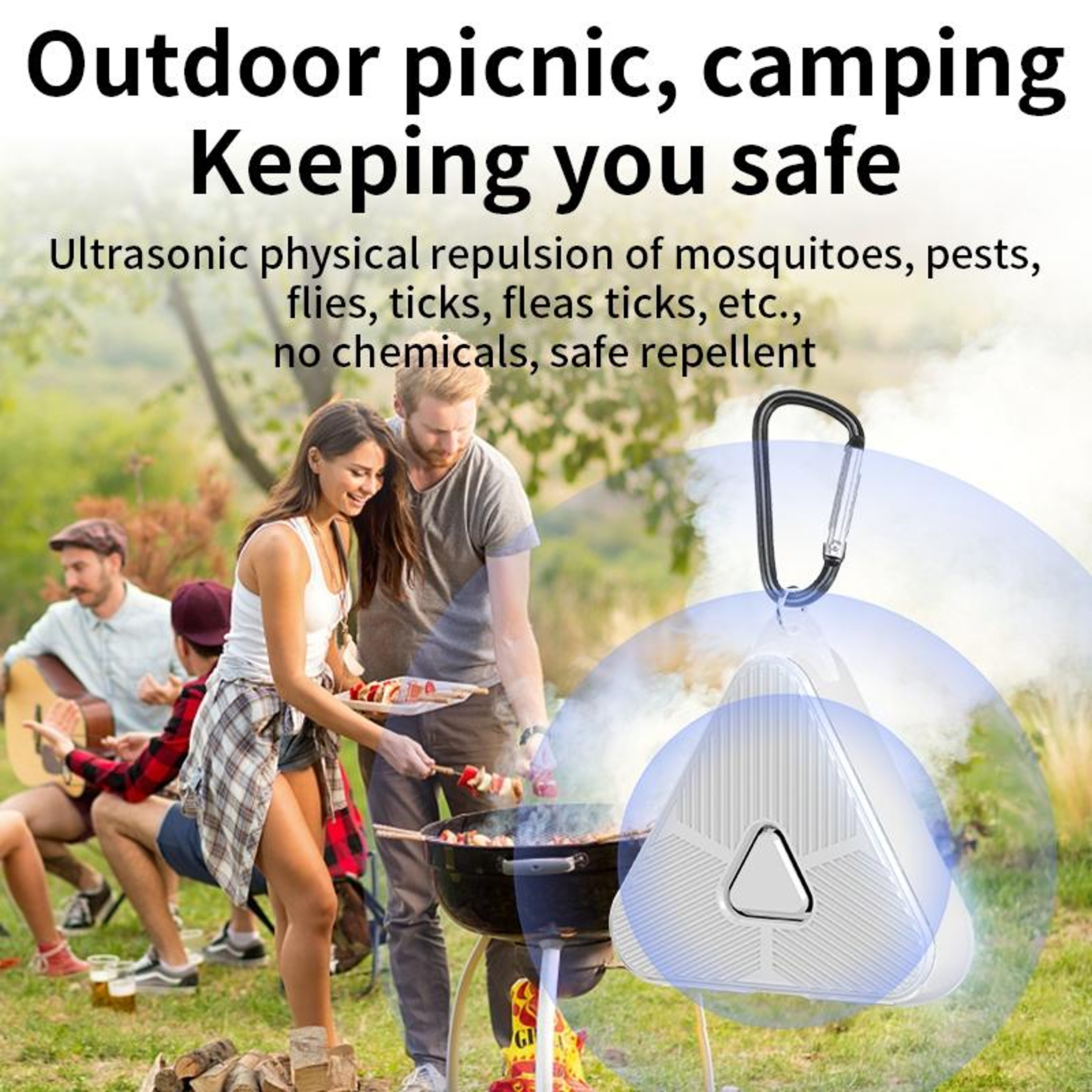 Portable Ultrasonic Mosquito  Pest Repeller For Outdoor Camping 6
