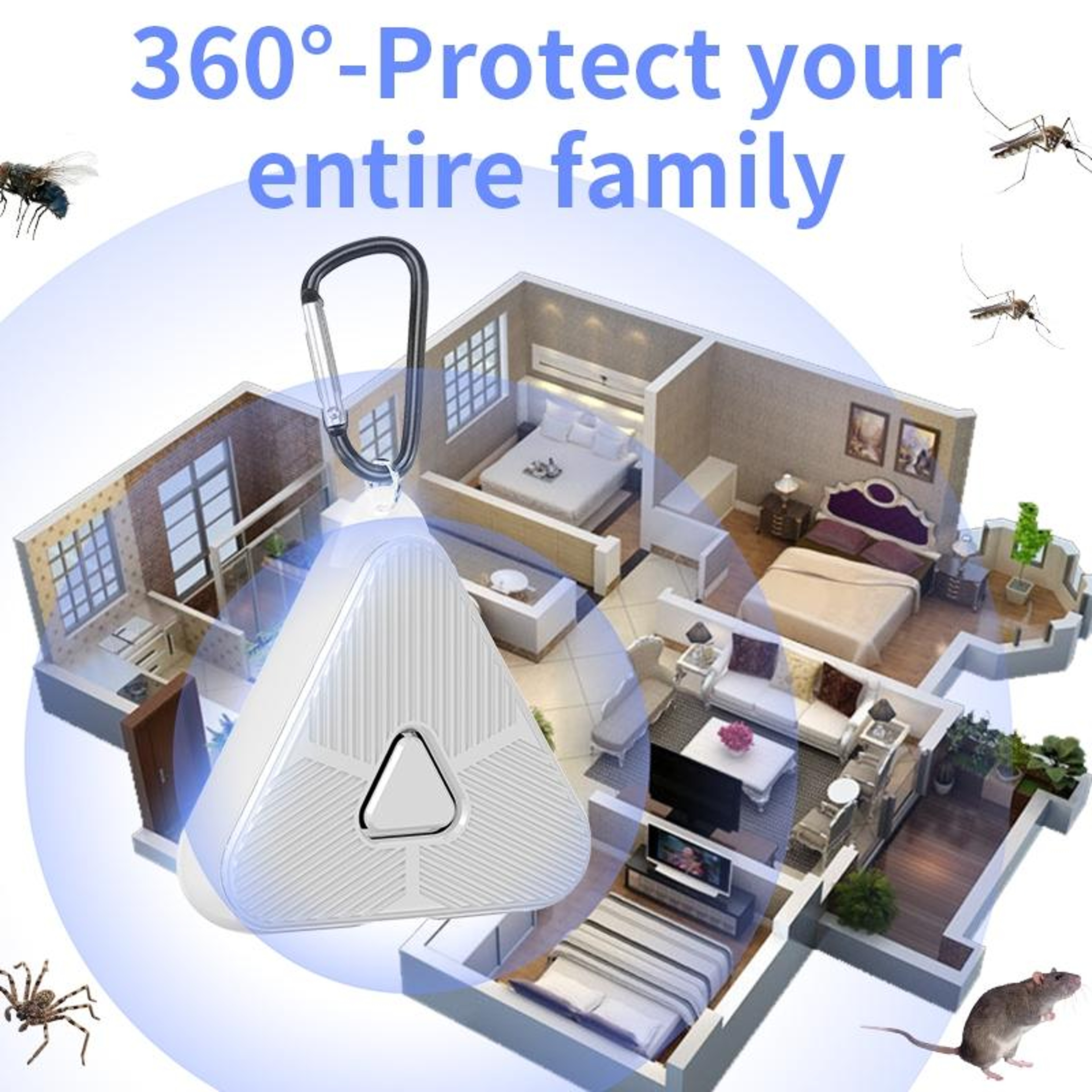 Portable Ultrasonic Mosquito  Pest Repeller For Outdoor Camping 8
