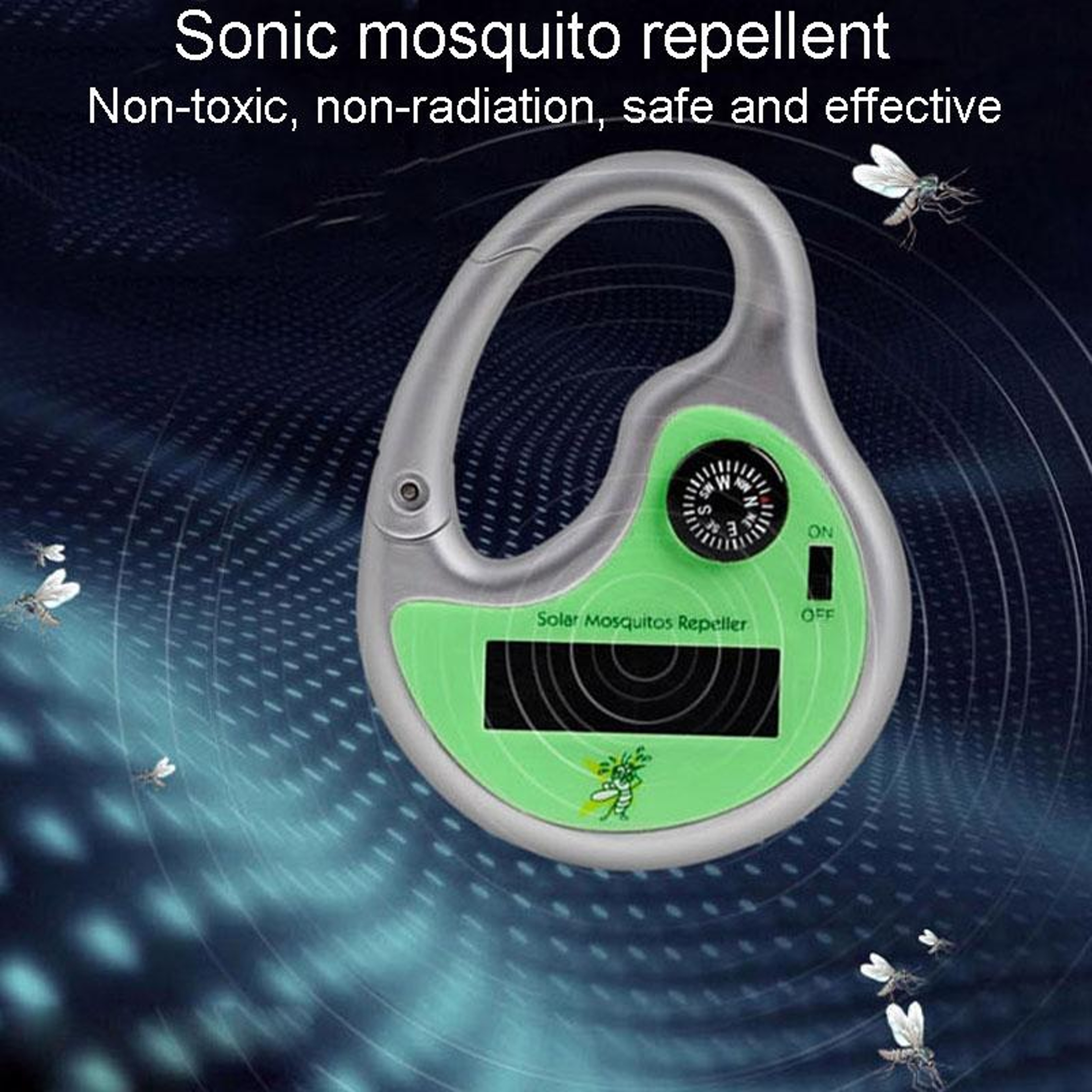 SolarGuard Portable Ultrasonic Mosquito Repeller For Camping Hiking  Outdoor Travel 4