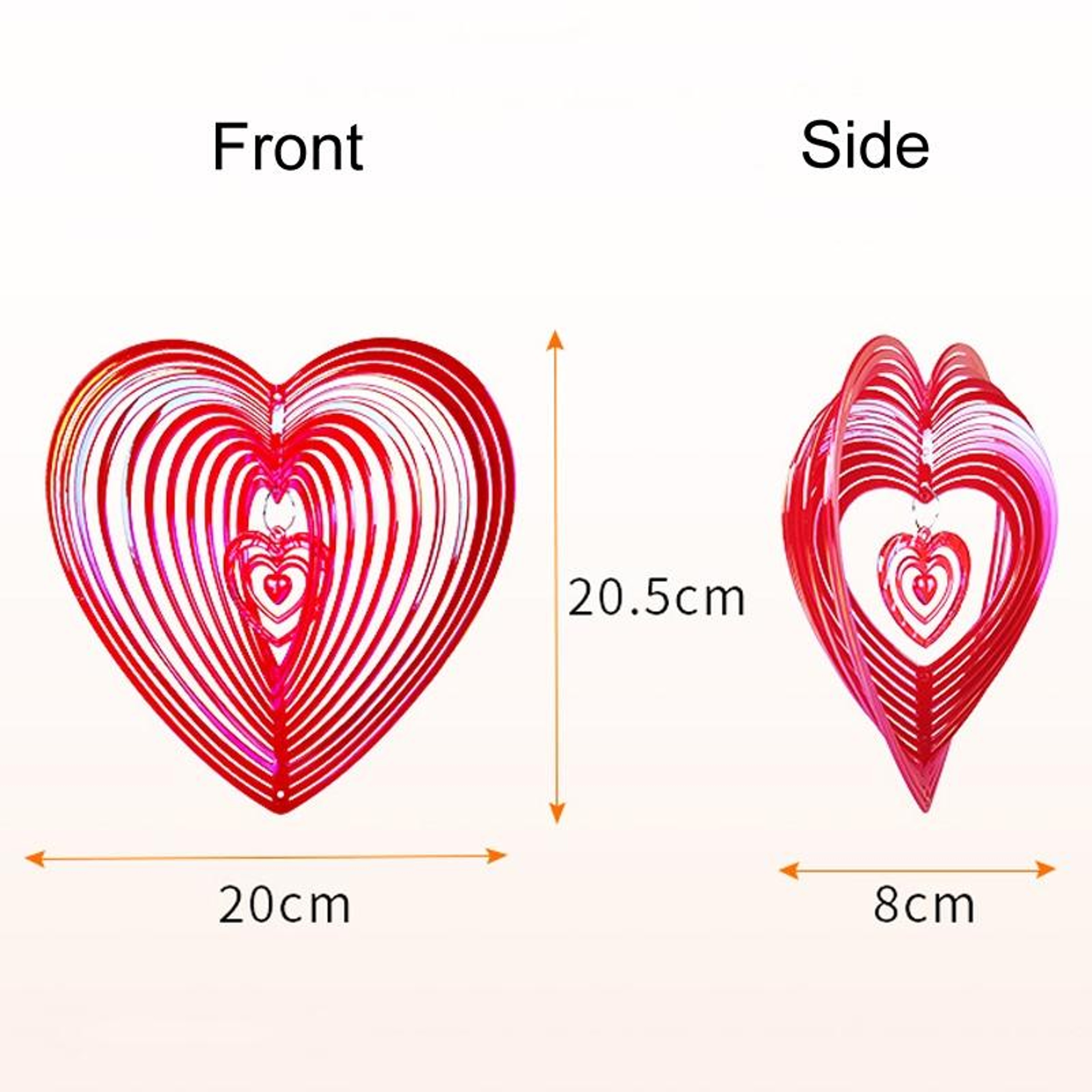 Heart Shaped Reflective Bird Repeller Wind Spinner For Gardens  Balconies 2