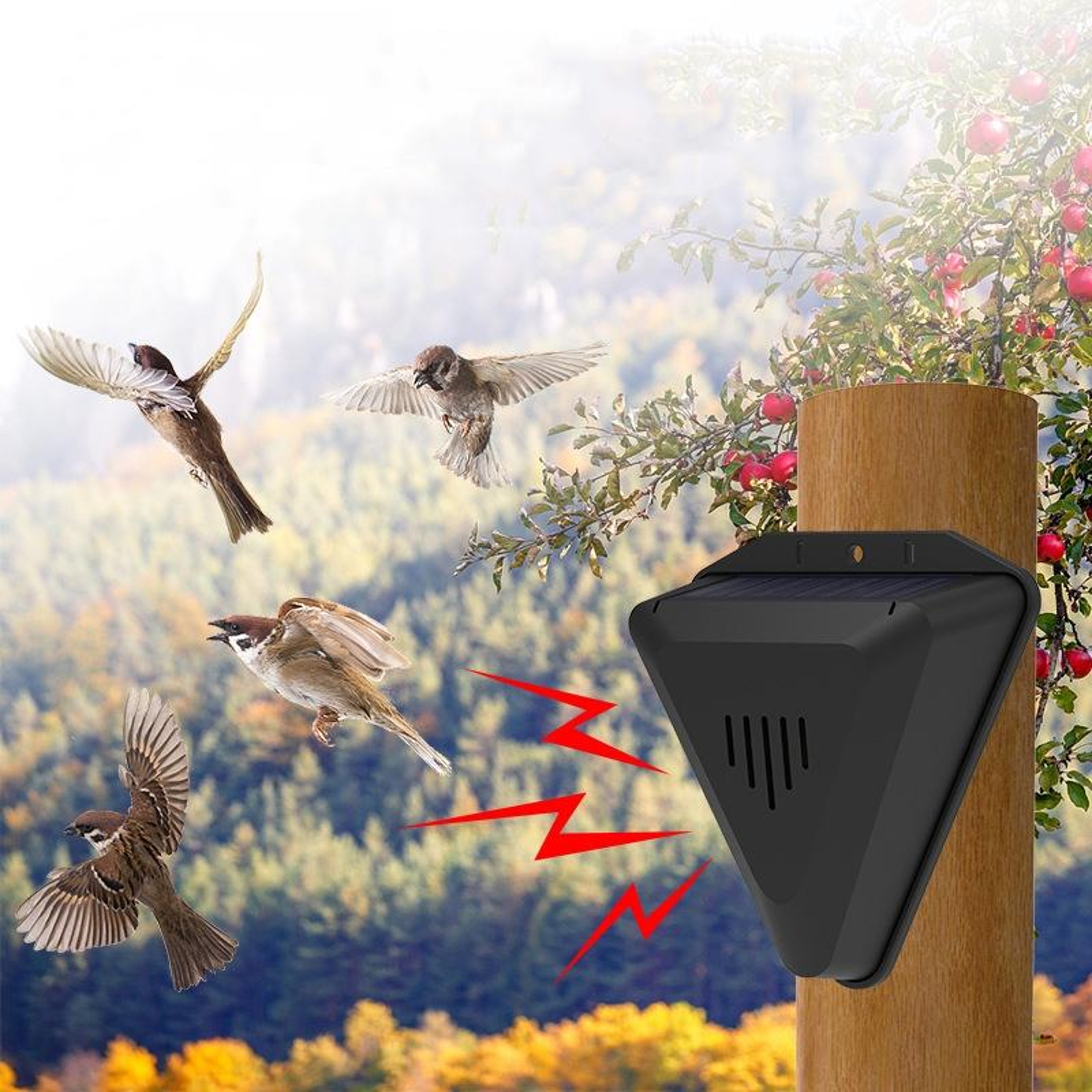 SolarGuard Pro Solar Bird Repeller For Orchards Gardens  Fish Ponds 7