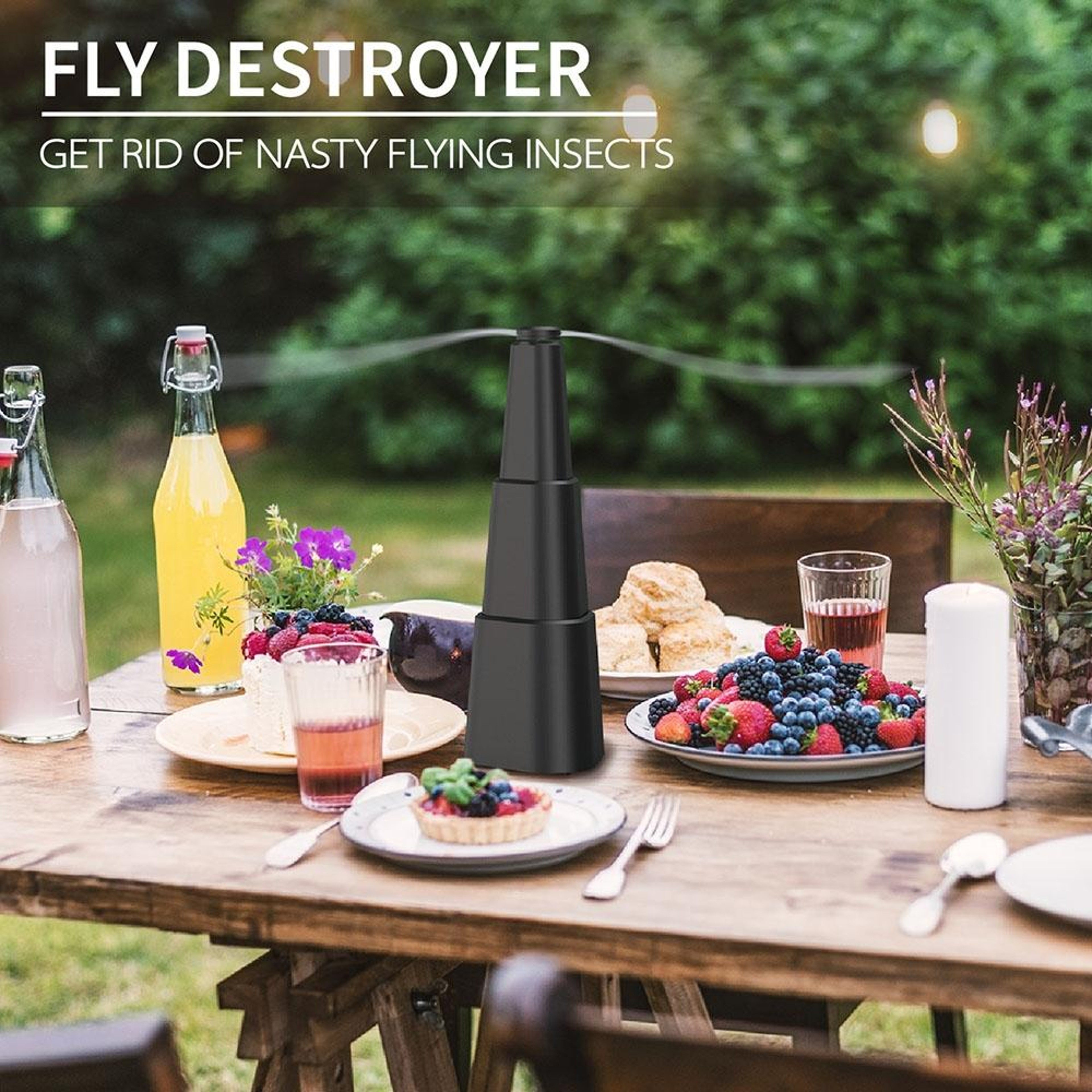 Retractable Portable Fly Repellent Fan Multifunctional Table Fly Fan  Automatic Fly Trap 2