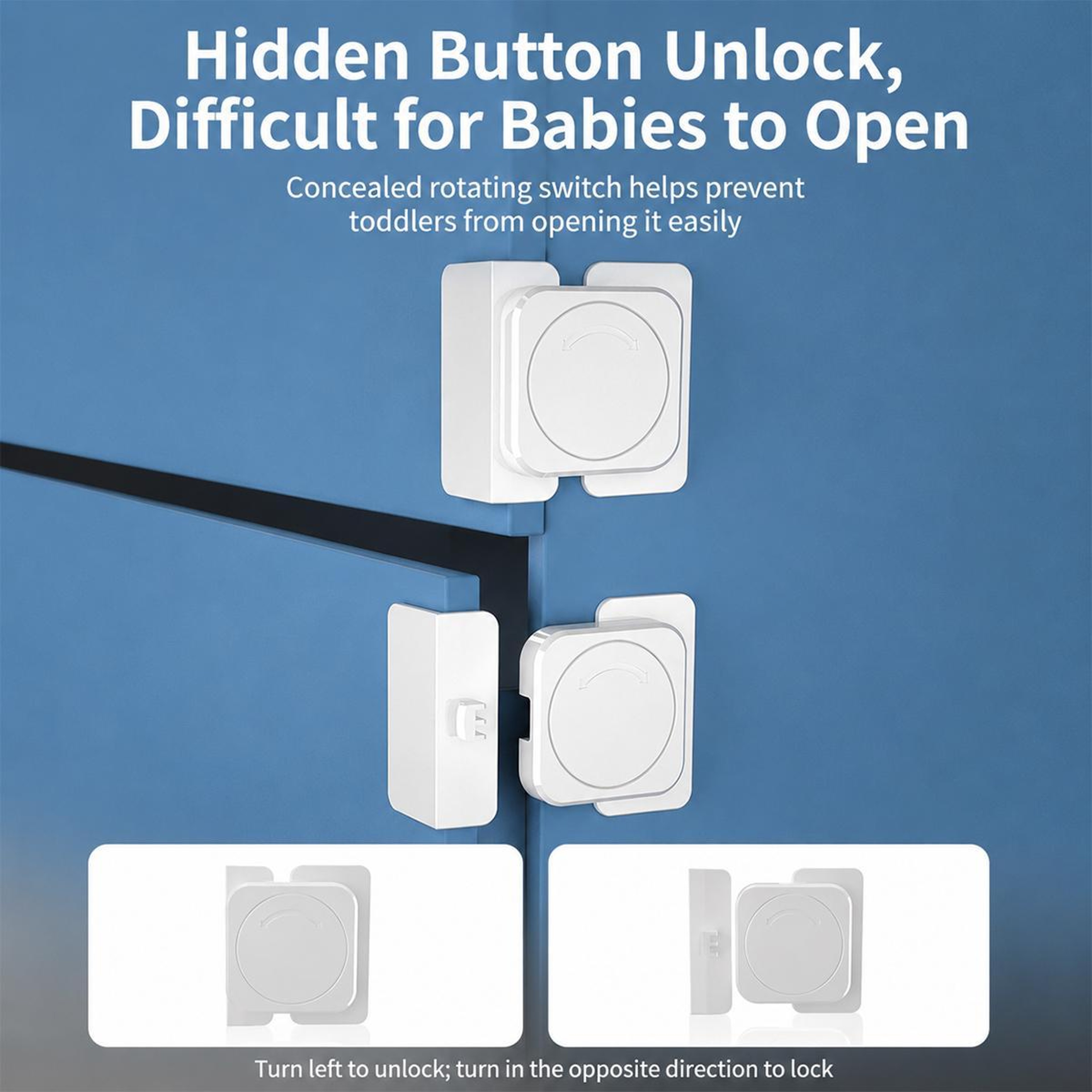 Baby Safety Cabinet Lock Hidden Switch Childproof Fridge Drawer Safety Latch 1