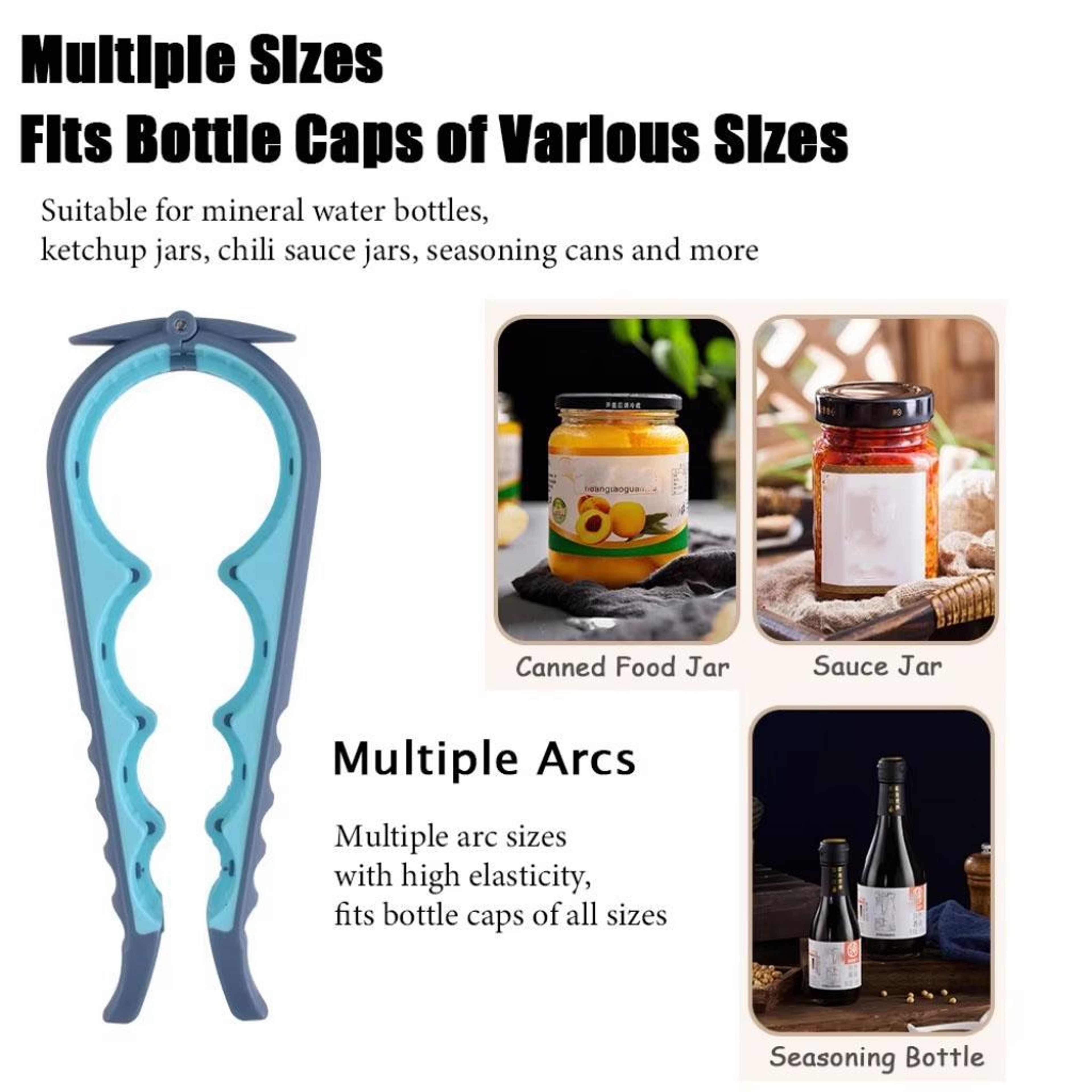 4 In 1 Can Opener  Multi Function Kitchen Opener With Ergonomic Grip Easy Bottle Jar  Can Lid Acces 1