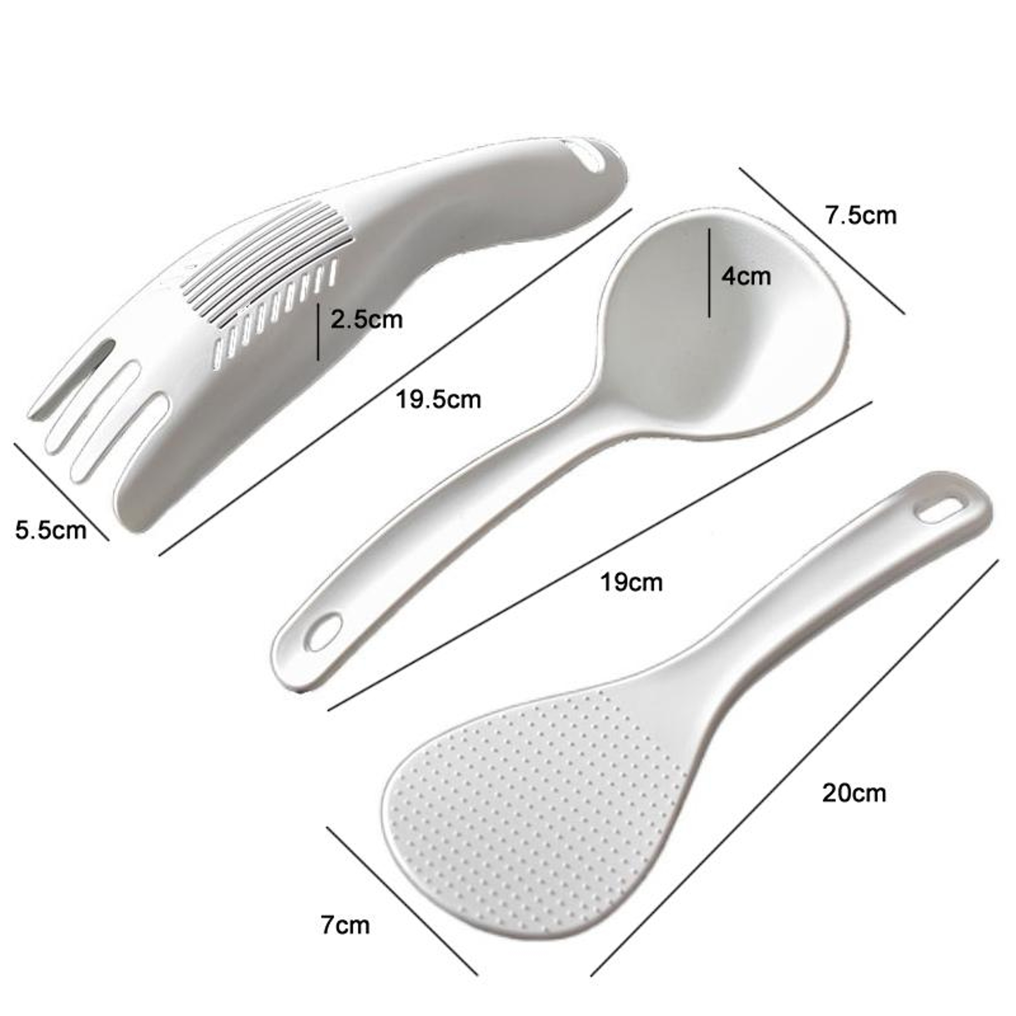 Non Stick Rice Paddle Set With Drain Bar And Hanging Handle For Easy Rice Serving 4