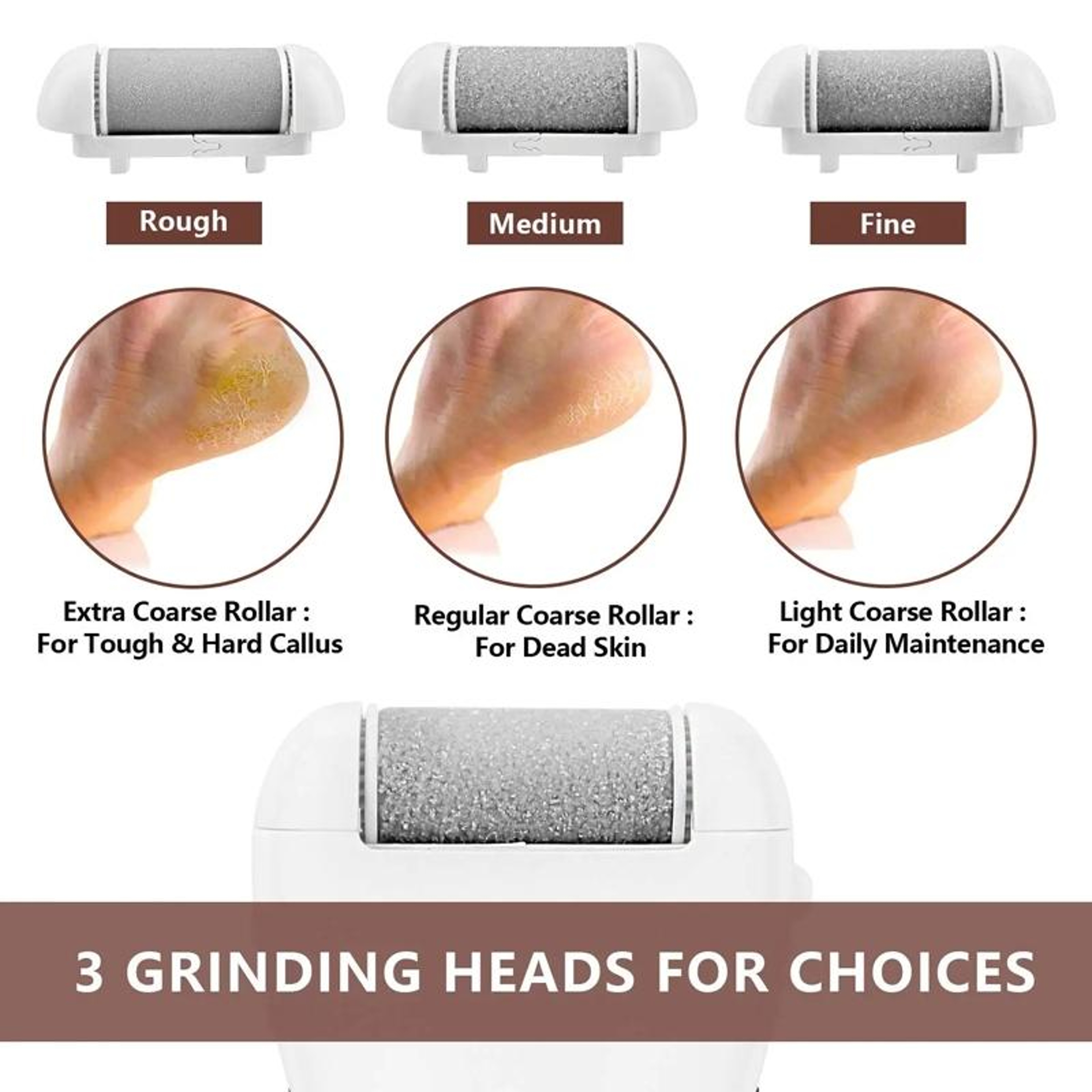 Rechargeable Electric Foot File  Callus Remover With LED Display Waterproof Pedicure Tool 4