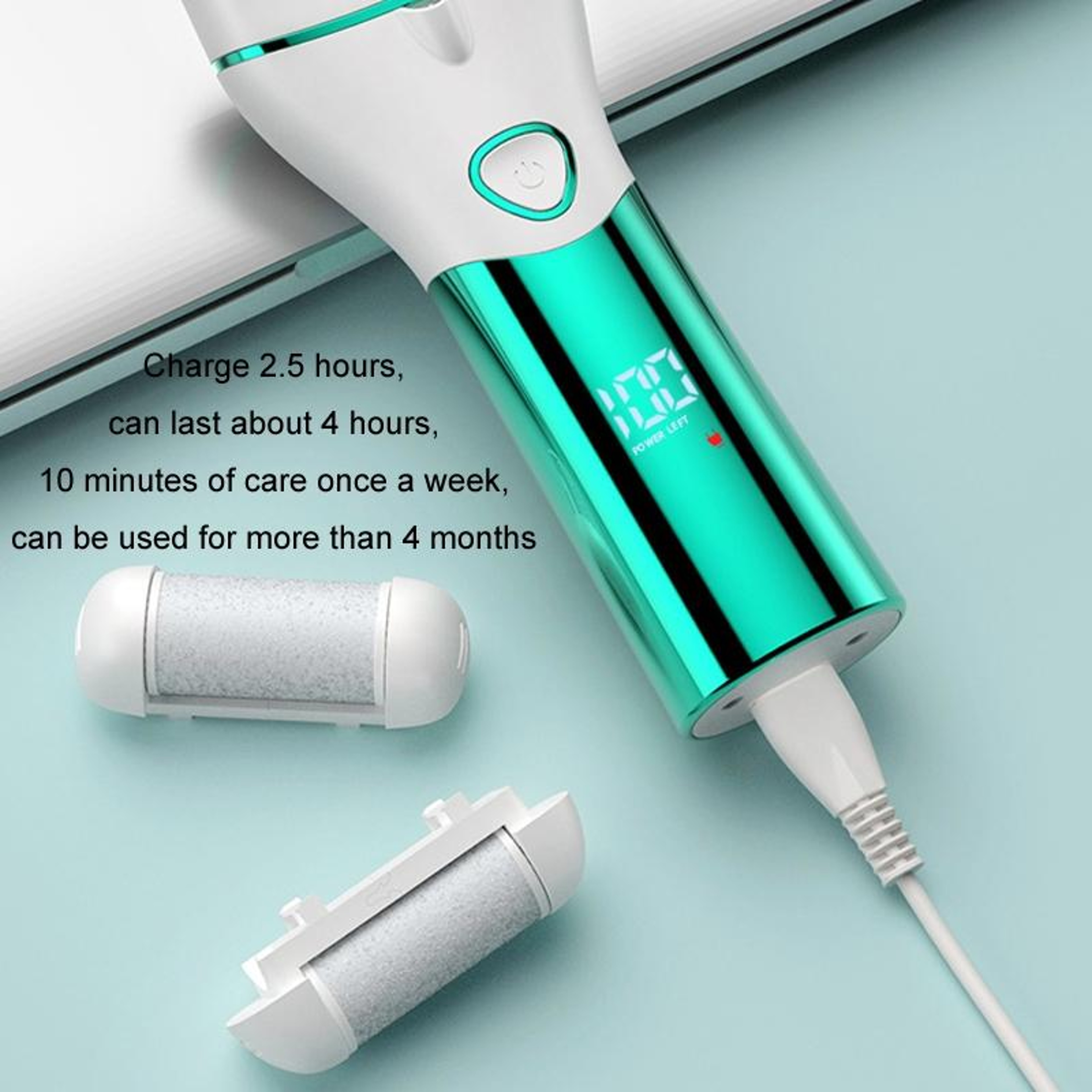 Rechargeable Electric Foot File  Callus Remover With LED Display Waterproof Pedicure Tool 9
