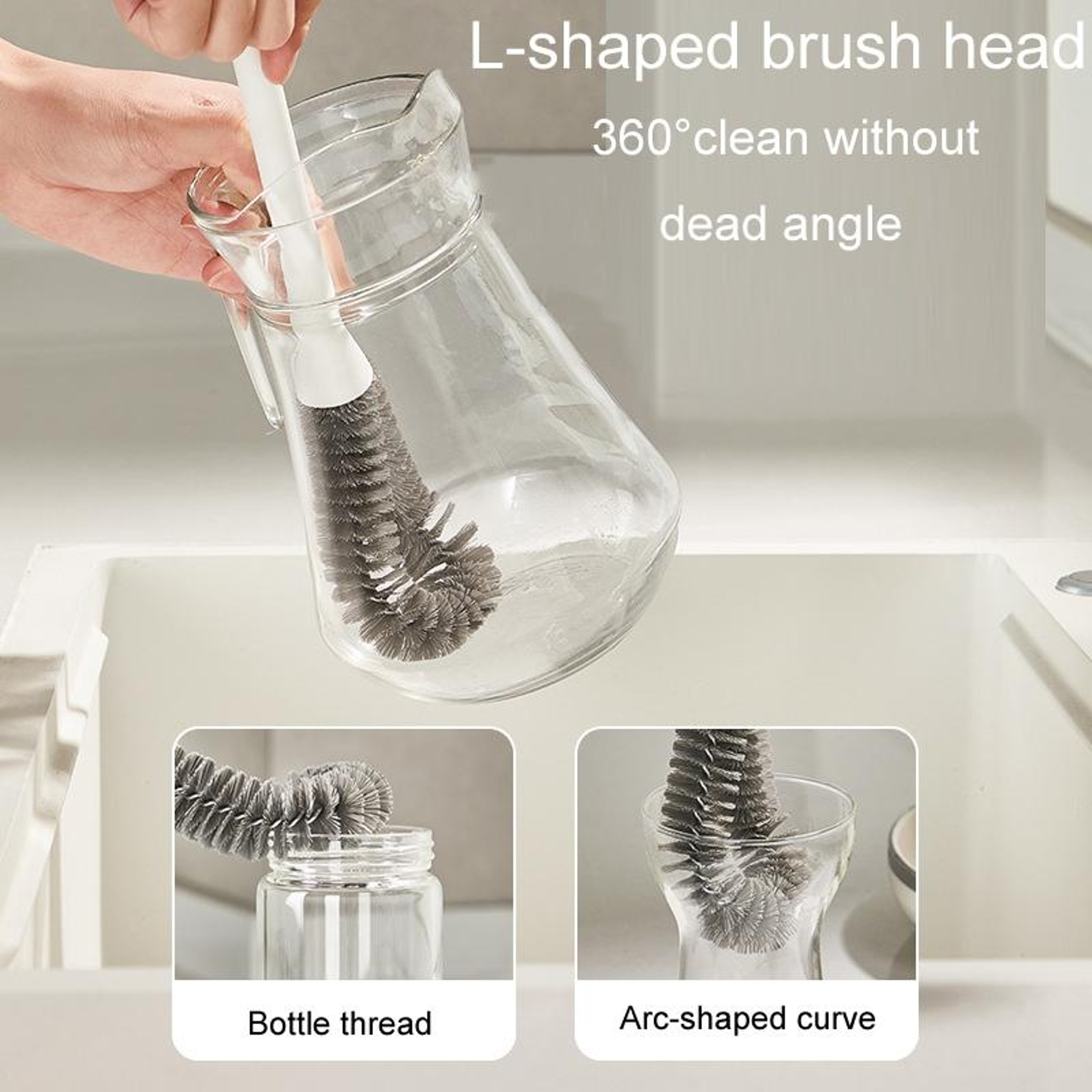 Long Handle Bottle  Cup Cleaning Brush With 360 Spiral Bristles 5