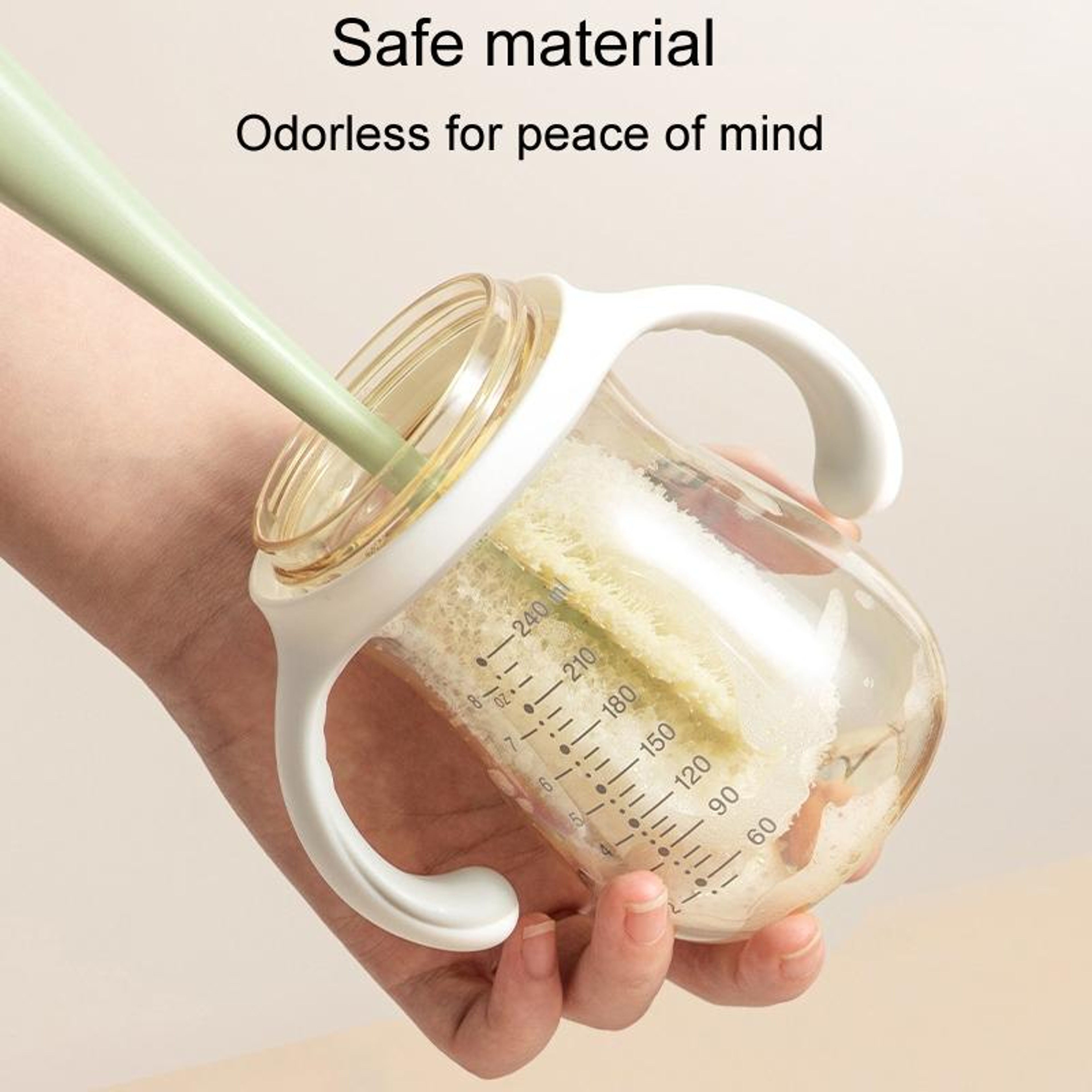 Long Handle Sponge Cup Cleaning Brush With Removable Head  Drying Stand 8