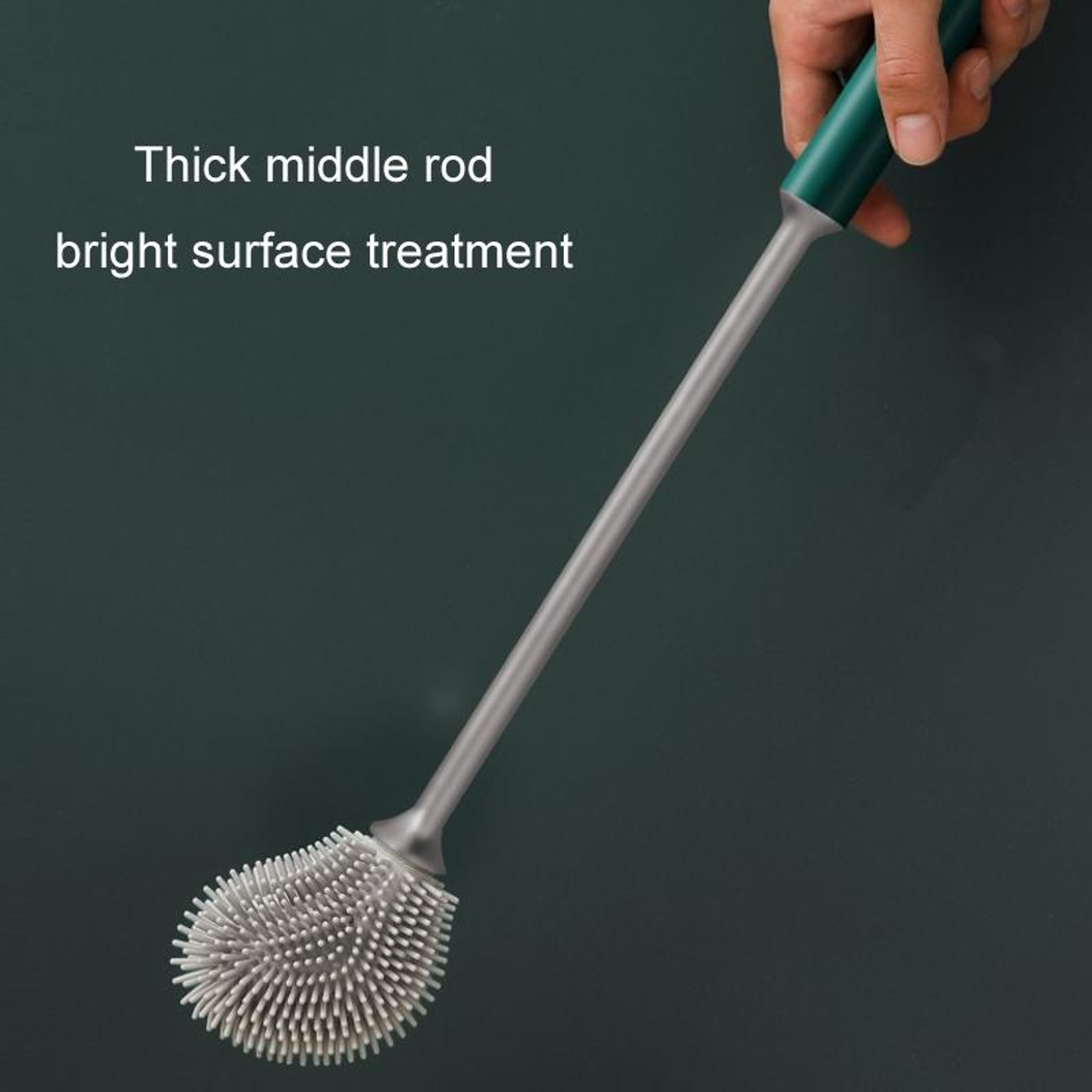 Soft Silicone Toilet Cleaning Brush With Long Handle  Quick Dry Hanging Design 3