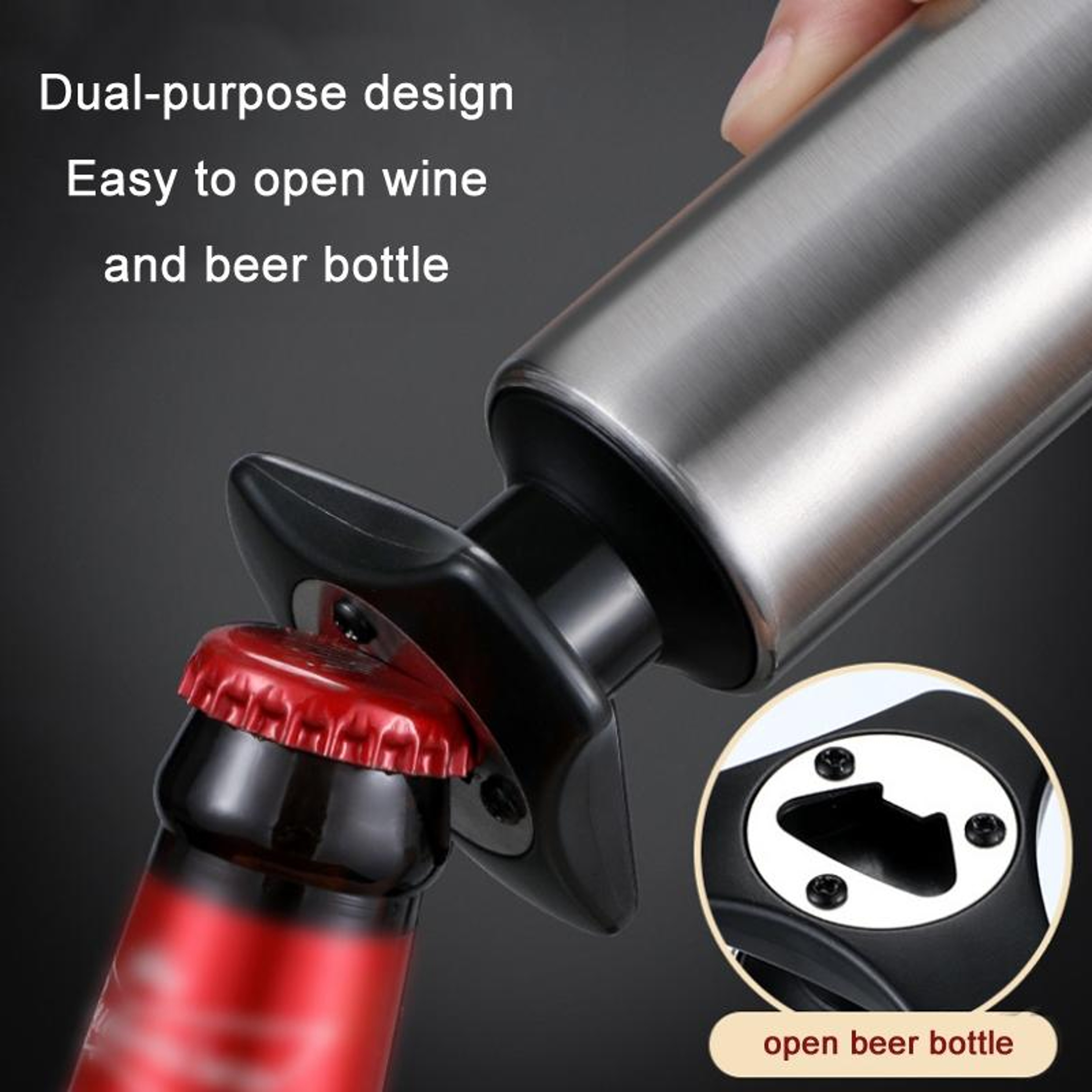 Premium Wine Bottle Opener  Beer Opener With Foil Cutter Stainless Steel Corkscrew 1