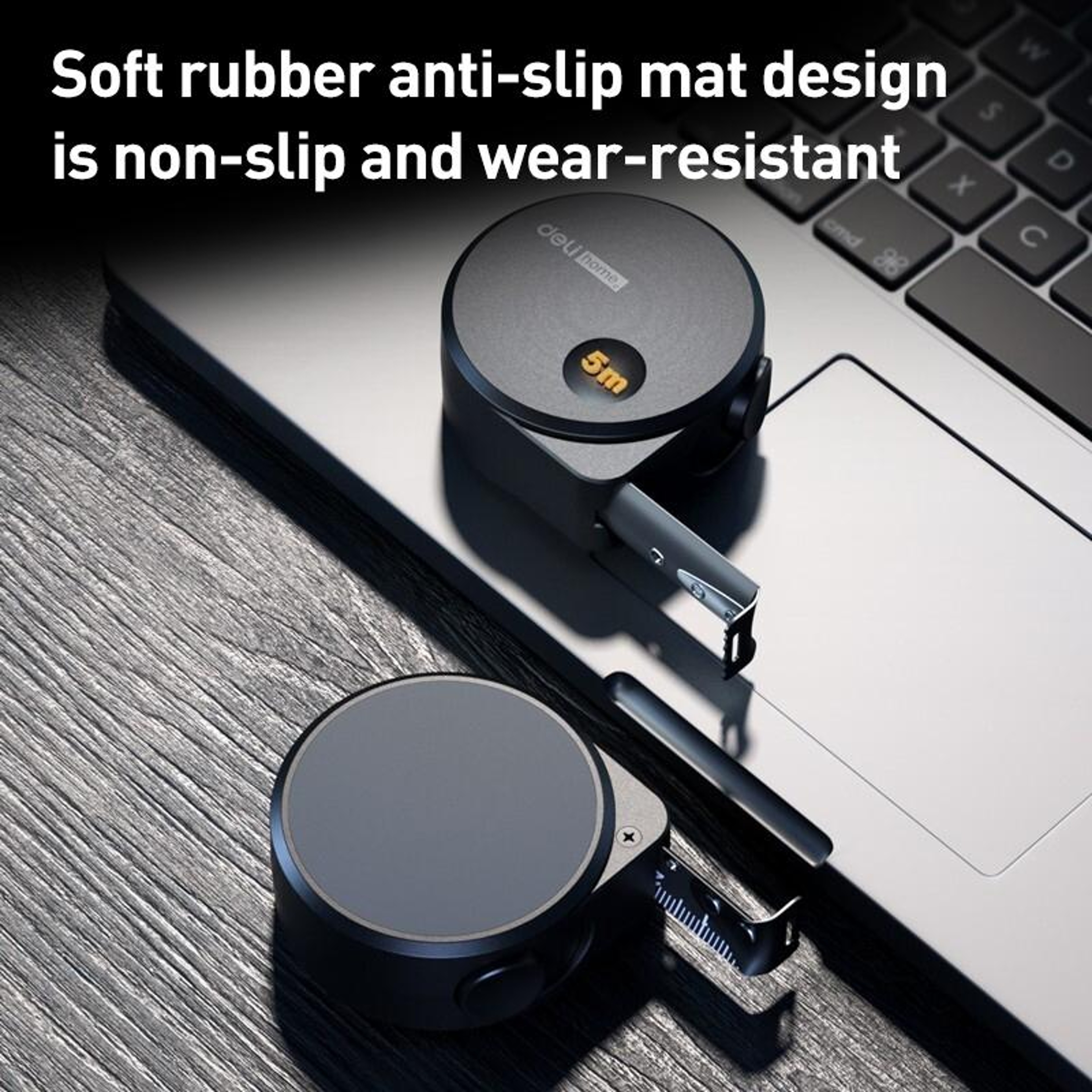 Deli 5M High Precision Steel Measuring Tape With Locking Blade  Anti Slip Grip 4