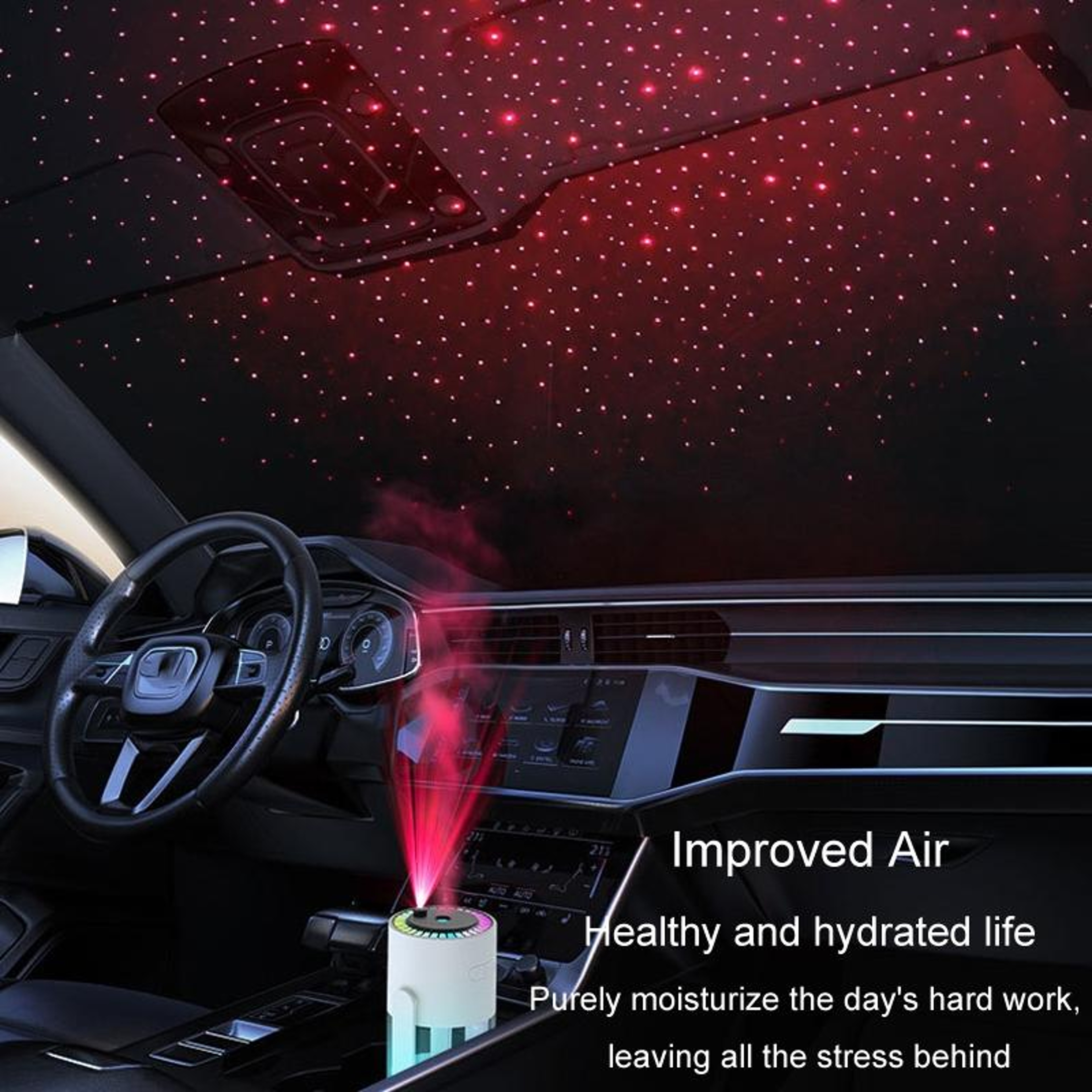 StarGlow USB Humidifier  Star Projector Humidifier For Car Bedroom  Office 280ml Cool Mist Diffuser 4