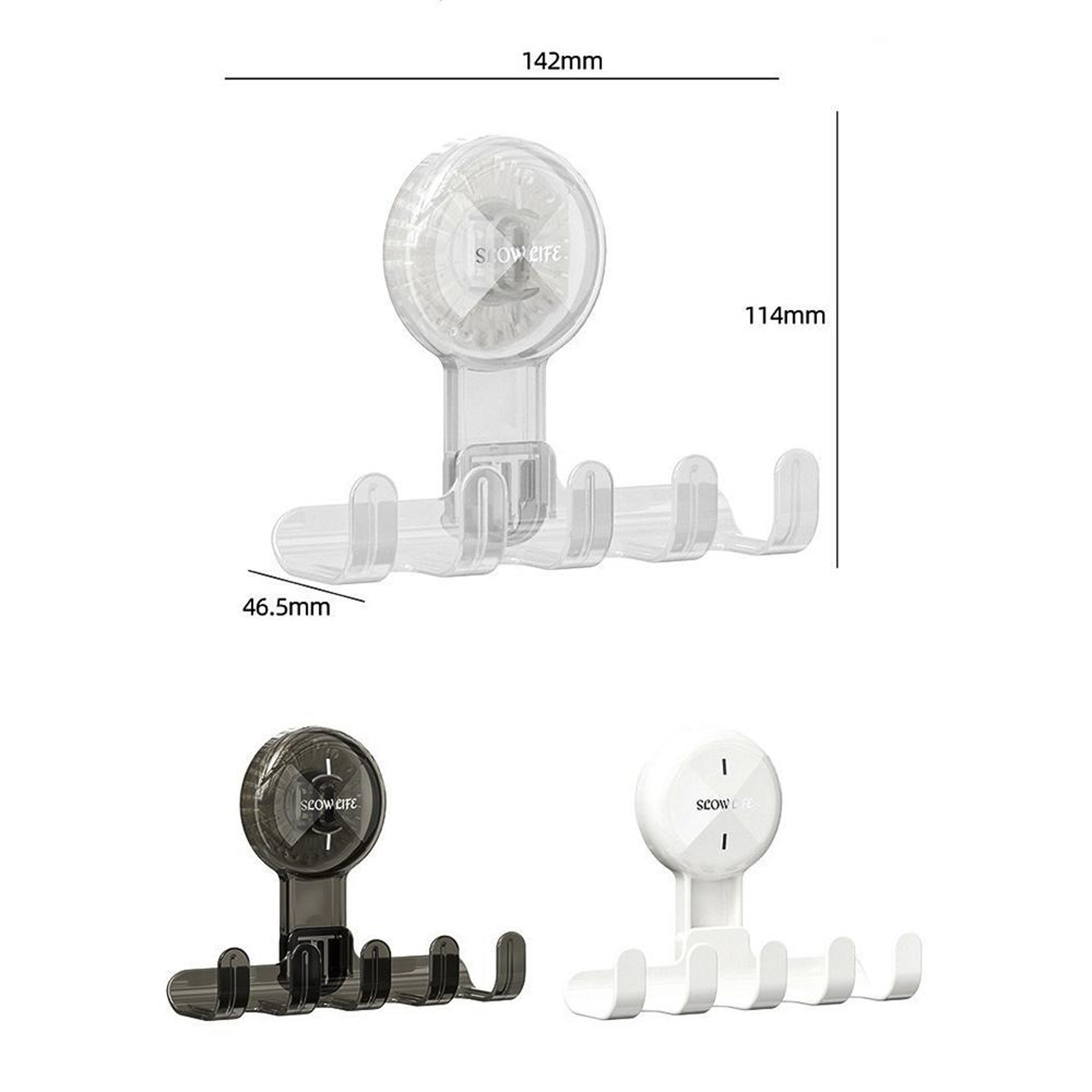 Wall Mount Suction Cup Storage Hook Rack Reusable No Drill Organizer For Bathroom  Kitchen 2