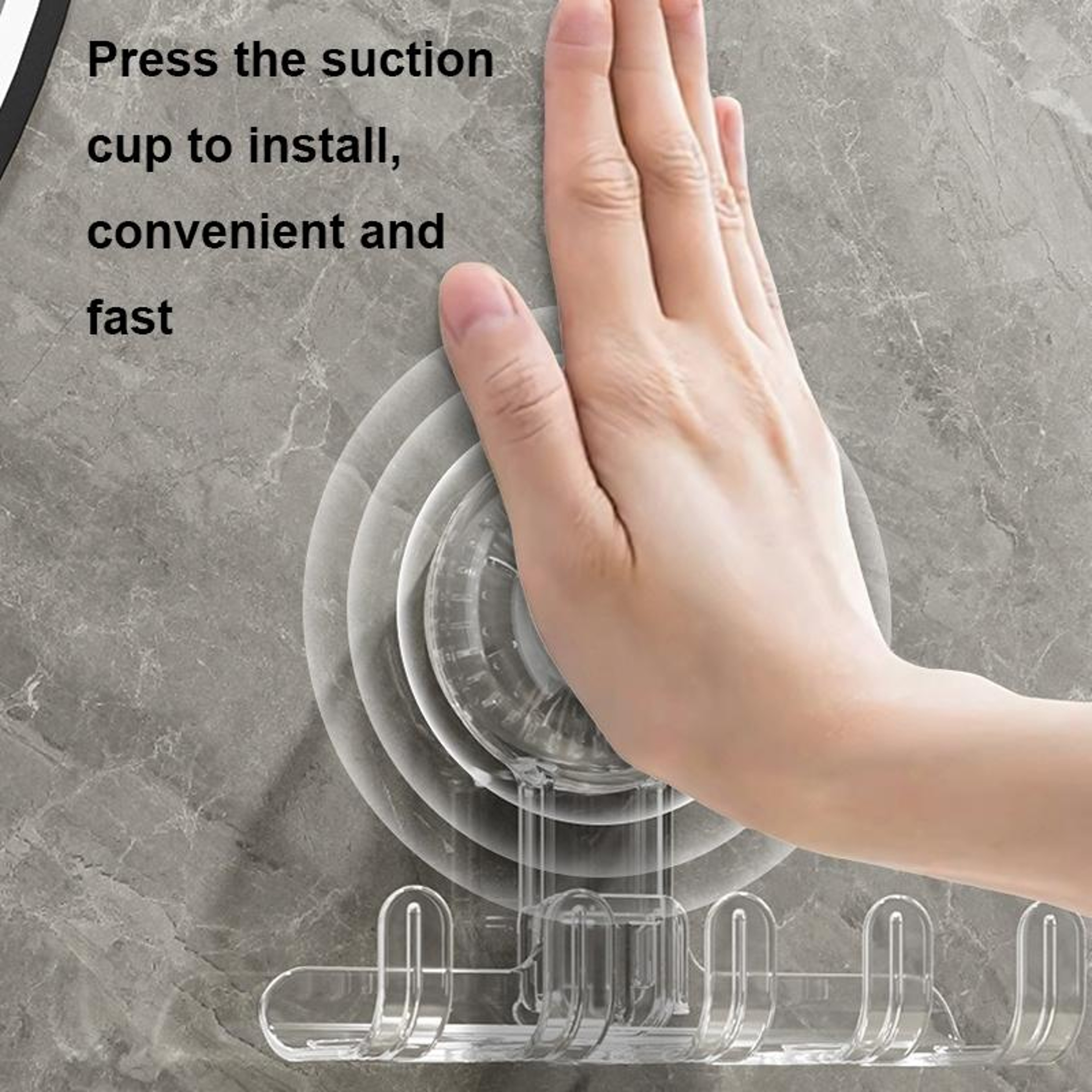 Wall Mount Suction Cup Storage Hook Rack Reusable No Drill Organizer For Bathroom  Kitchen 4