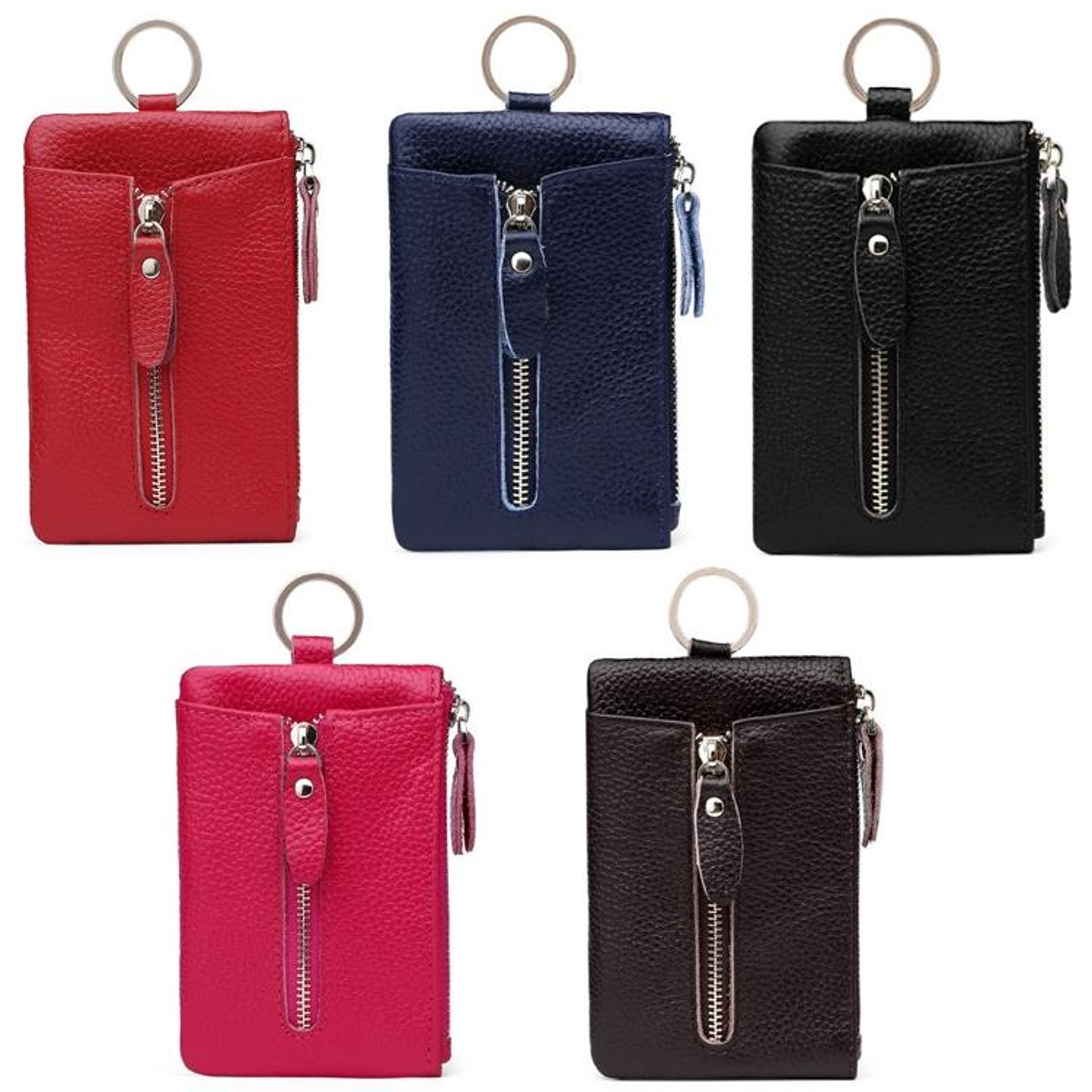 Vintage Leather Key Organizer Wallet Large Capacity Key Holder  Card Coin Case 0