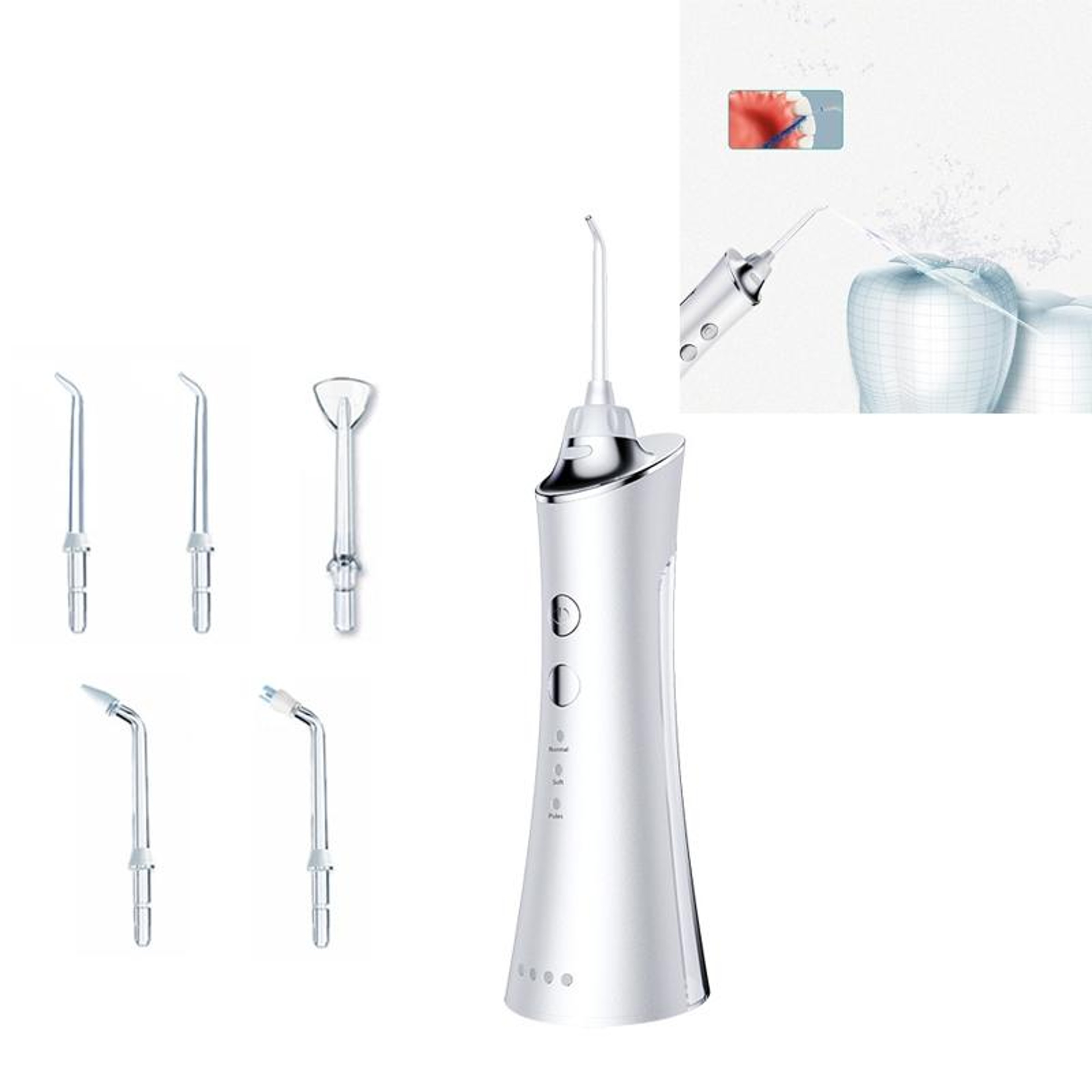 Portable Water Flosser Oral Irrigator With 360 Rotating Nozzle  USB Rechargeable Design 1