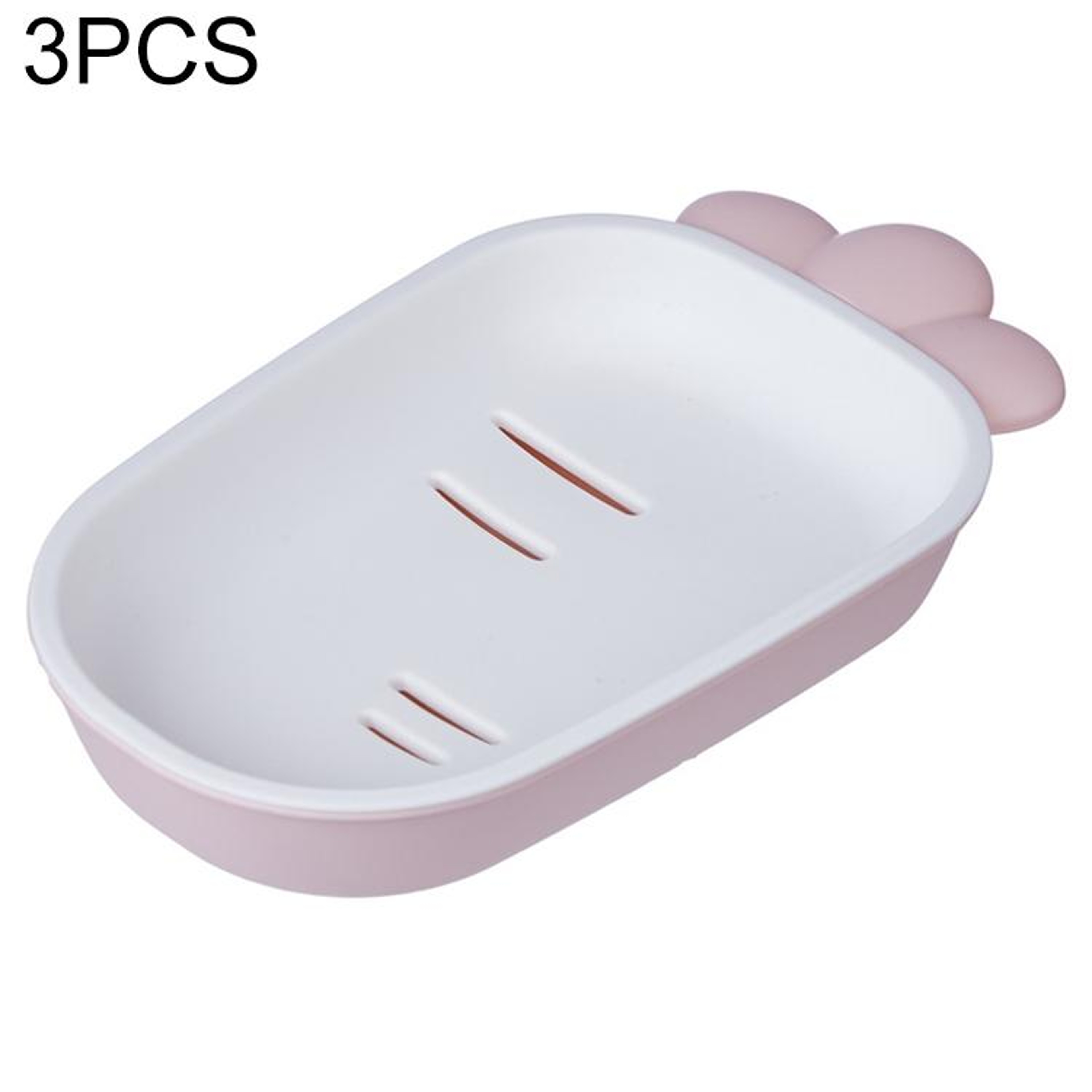 Cute Double Layer Drain Soap Holder Set With Lid 3 Pack Bathroom Soap Dish Organizer 3