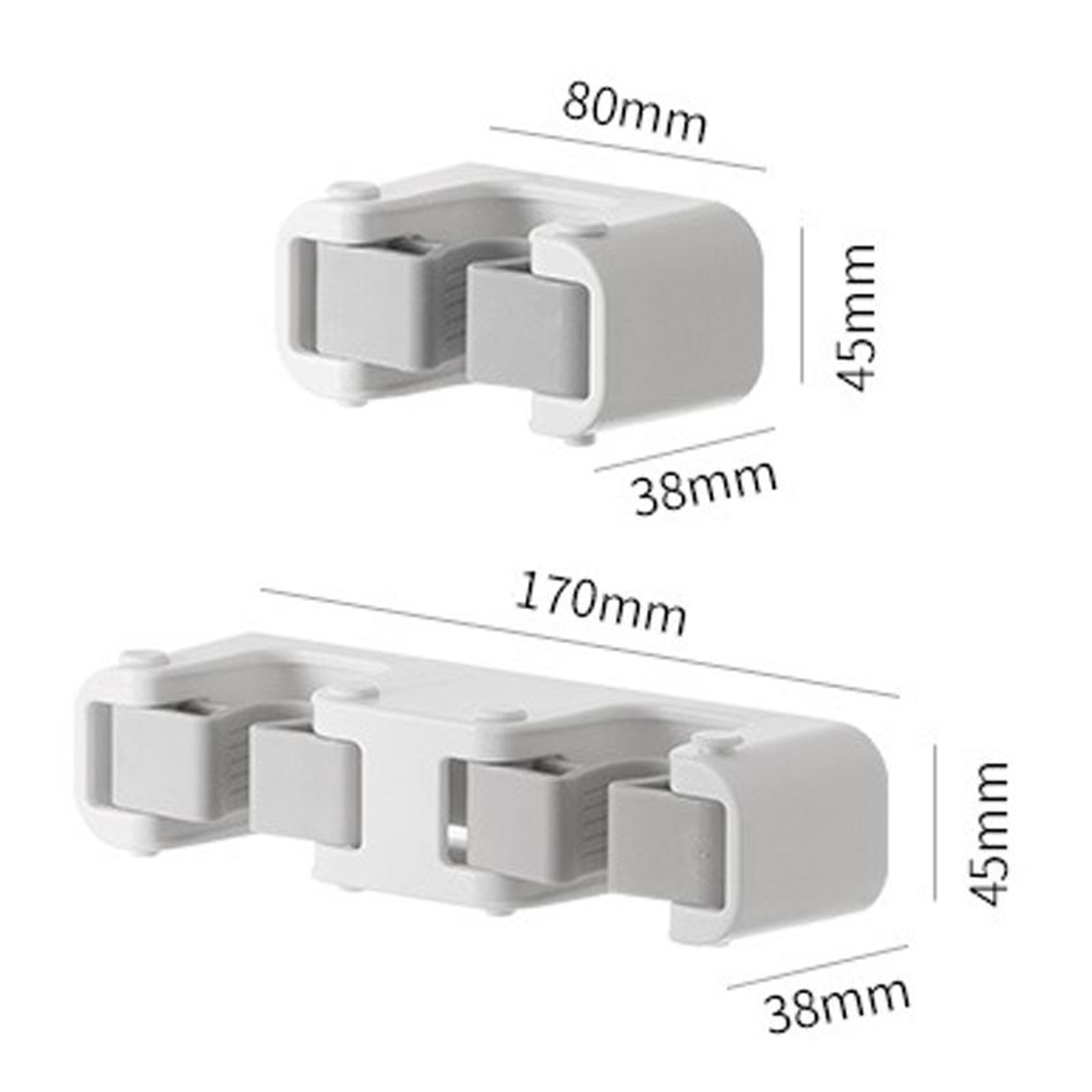 GripLock Adhesive Mop Holder  Broom Holder Wall Mount Organizer 4