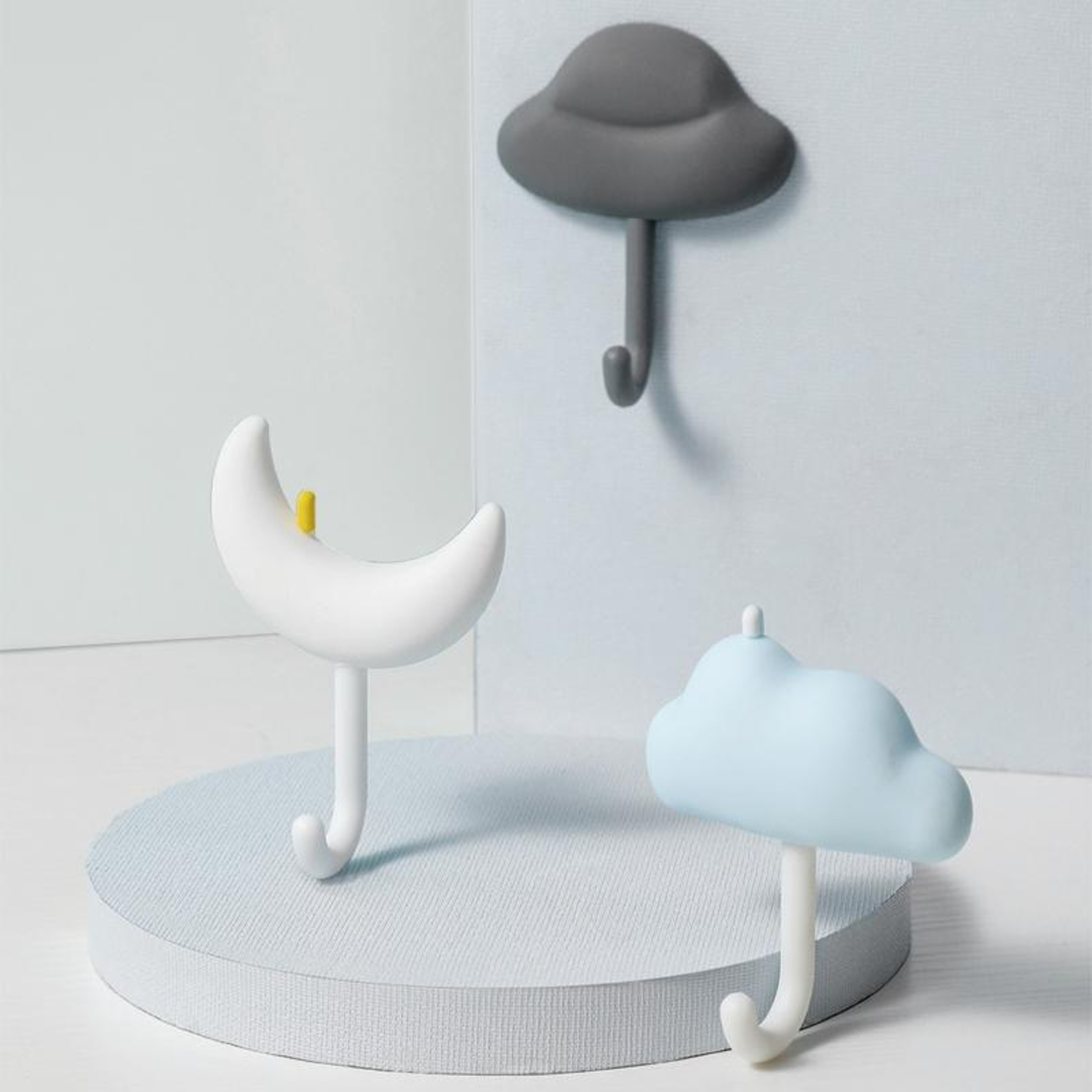 Cloud Shaped Adhesive Wall Hooks Set No Drill Damage Free Hanging Hooks – view 2
