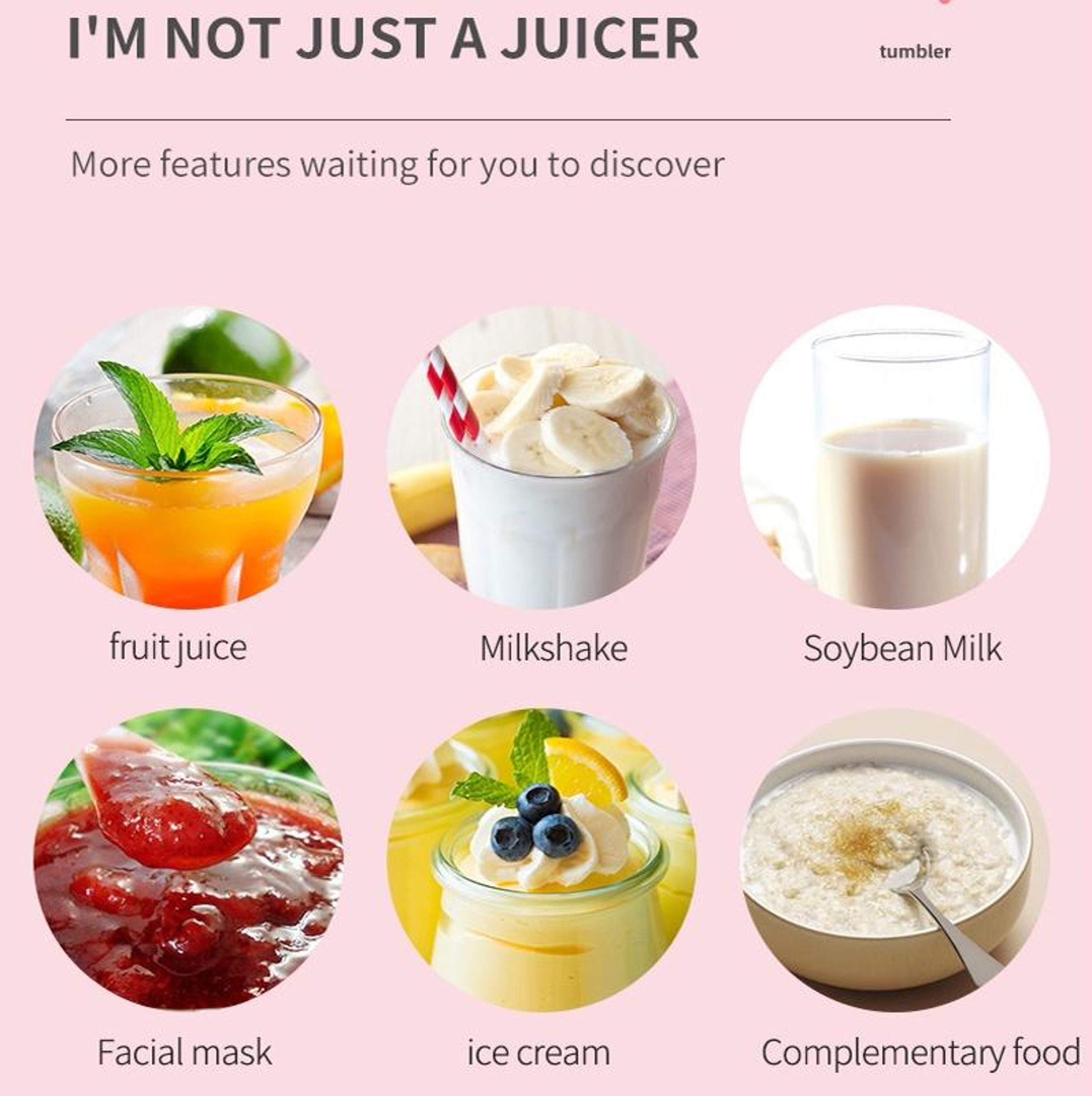 Portable Blender  USB Rechargeable Personal Smoothie Maker 500ml 7