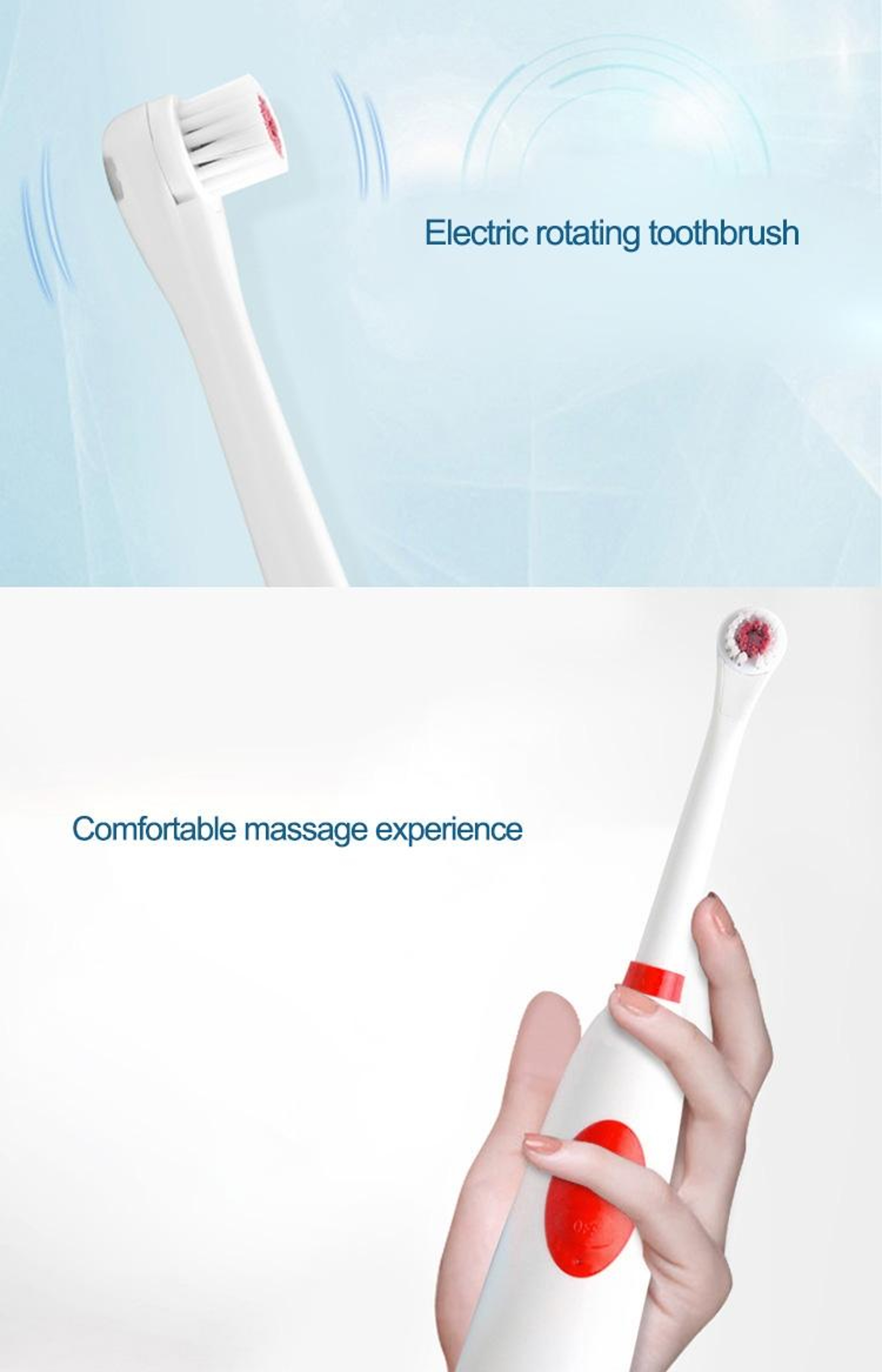 8500 RPM Waterproof Electric Toothbrush Set With 4 Replacement Brush Heads 6