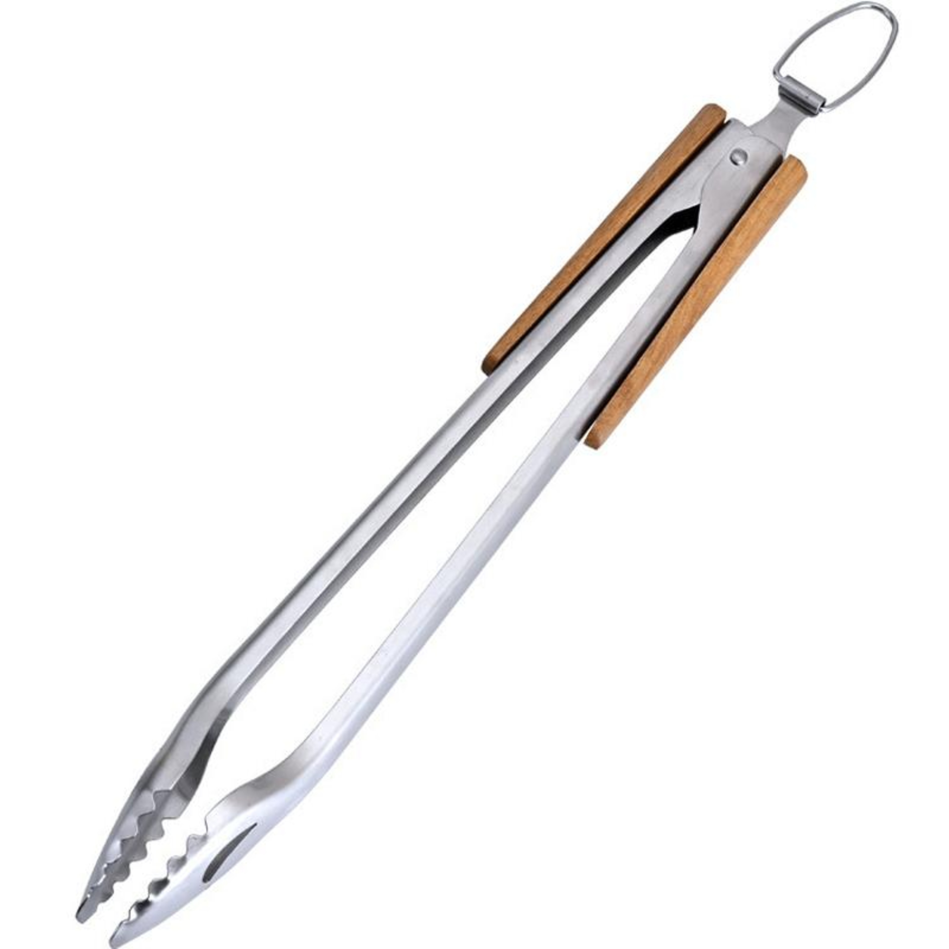 Premium Stainless Steel BBQ Tongs With Heat Resistant Wooden Handle 6