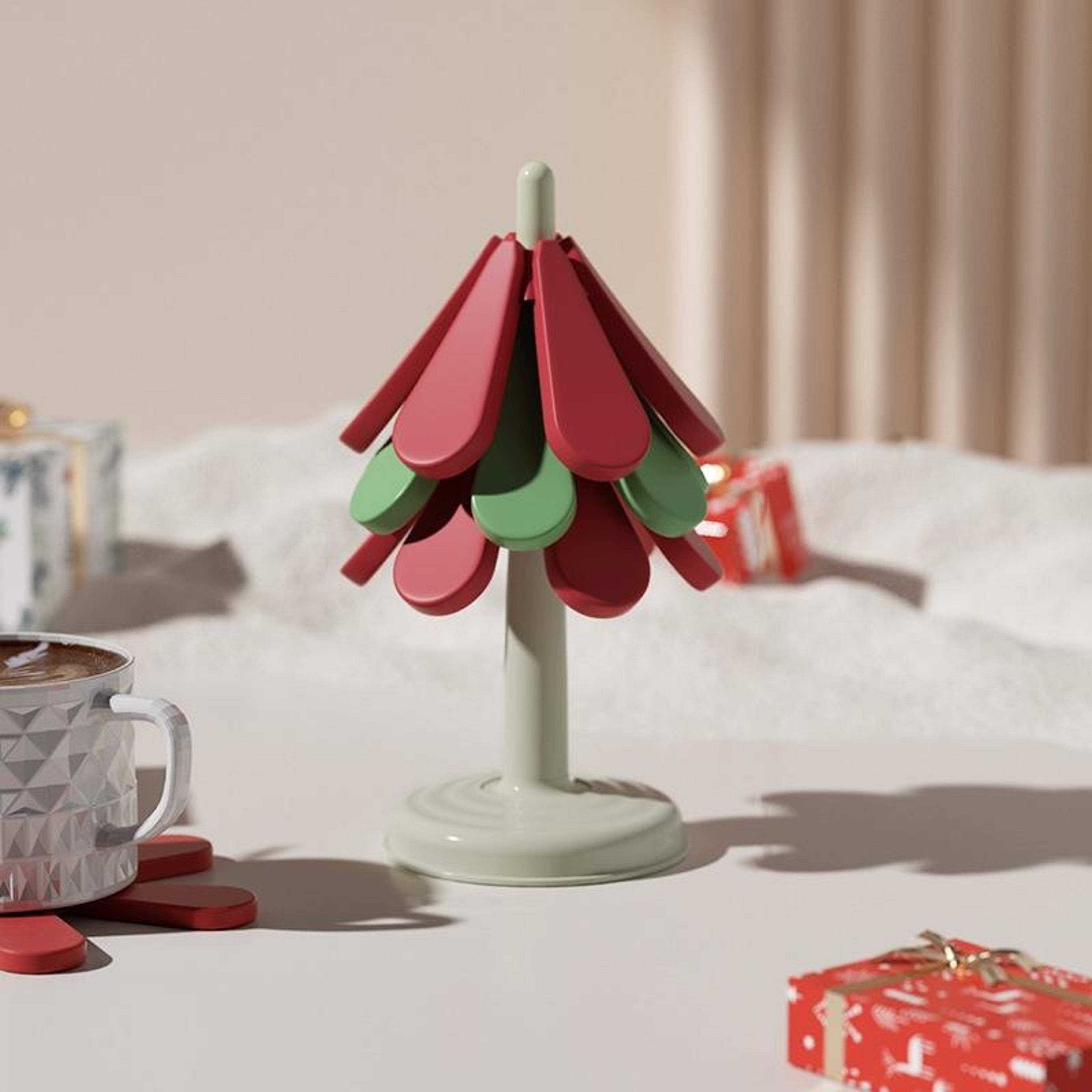 Christmas Tree Silicone Heat Resistant Trivet Foldable Insulated Placemat  Pot Holder 6
