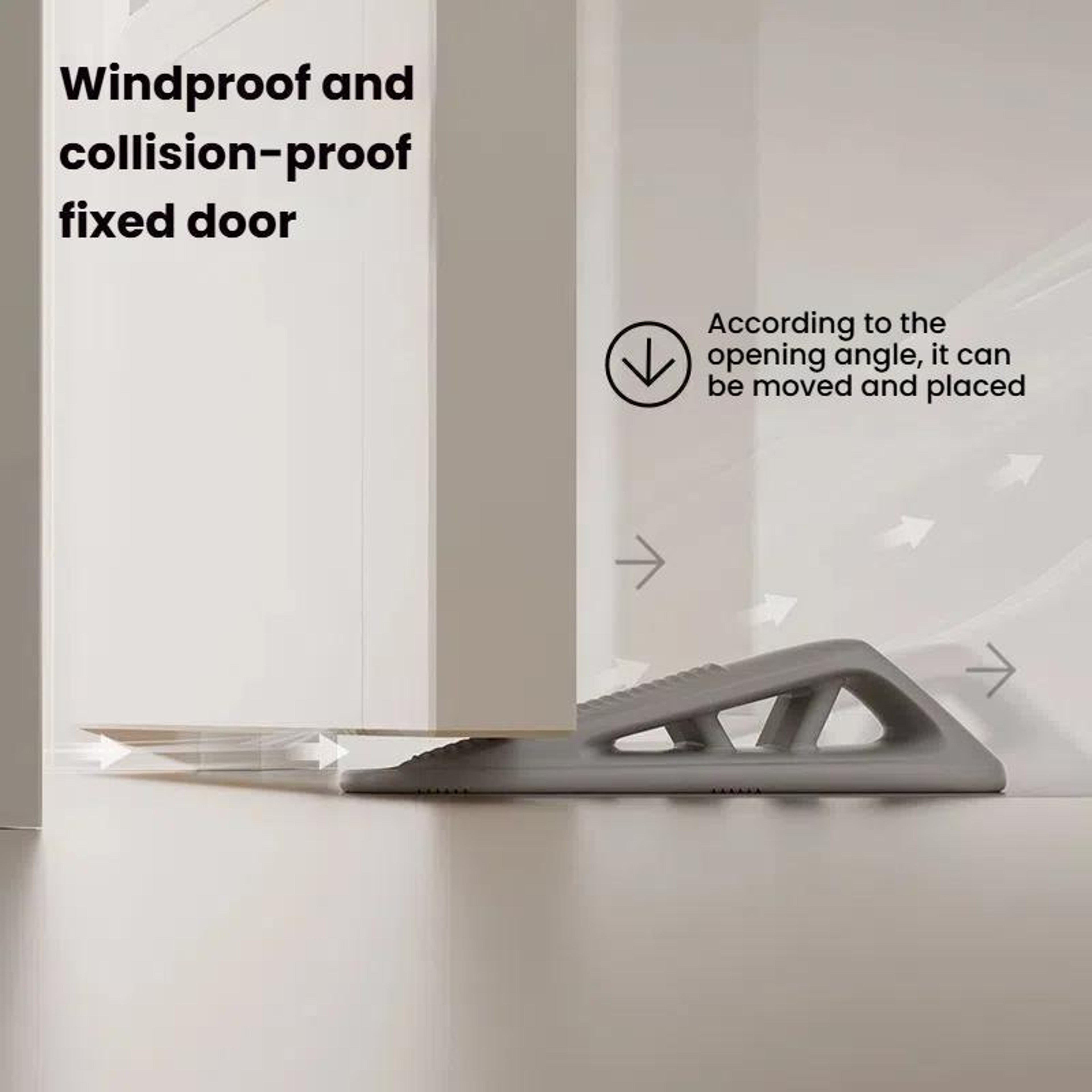 SecureHold Silent Door Stopper  Windproof Door Lock Wedge 7