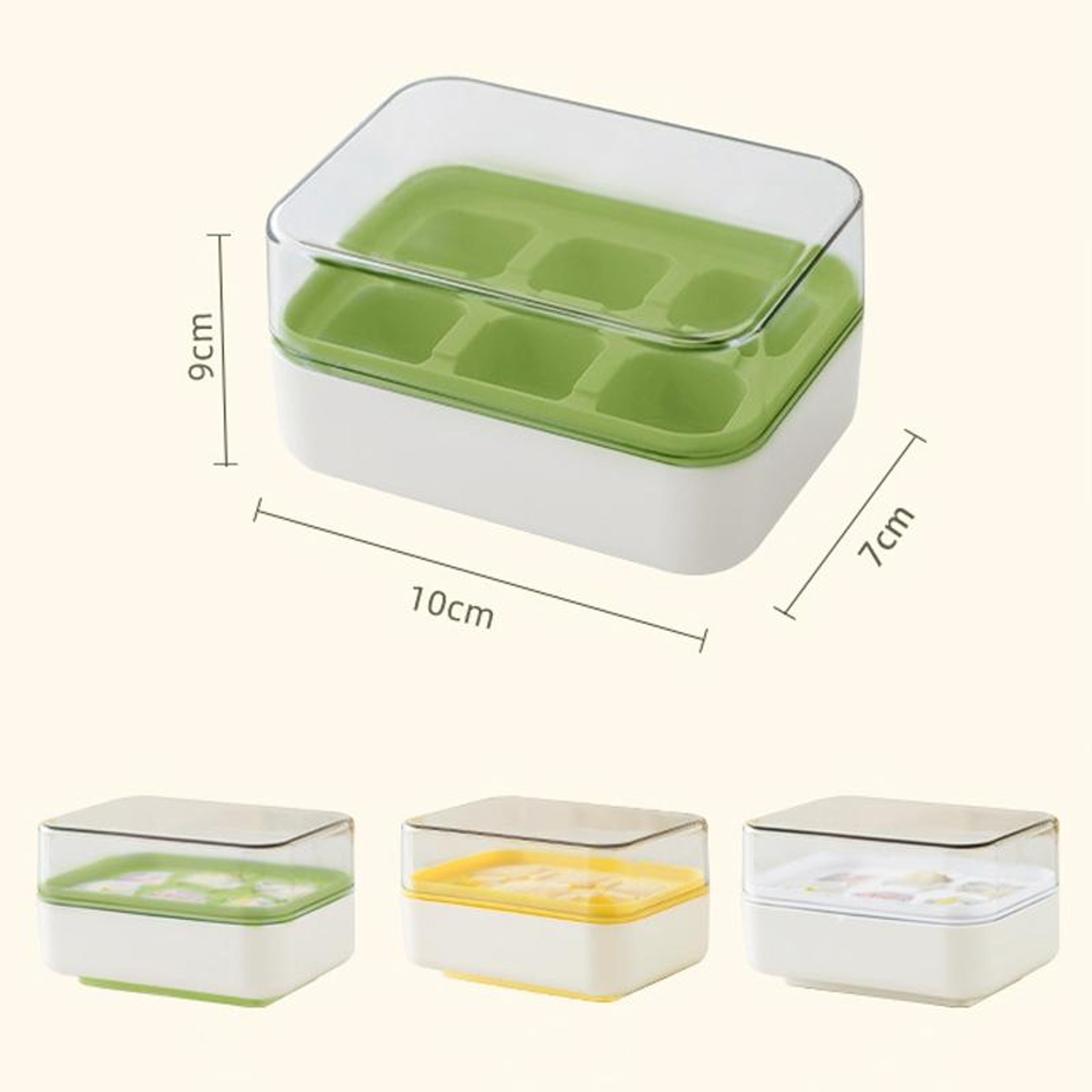 Quick Release Silicone Ice Cube Tray With Lid 6 Cube Mini Ice Cube Maker 3