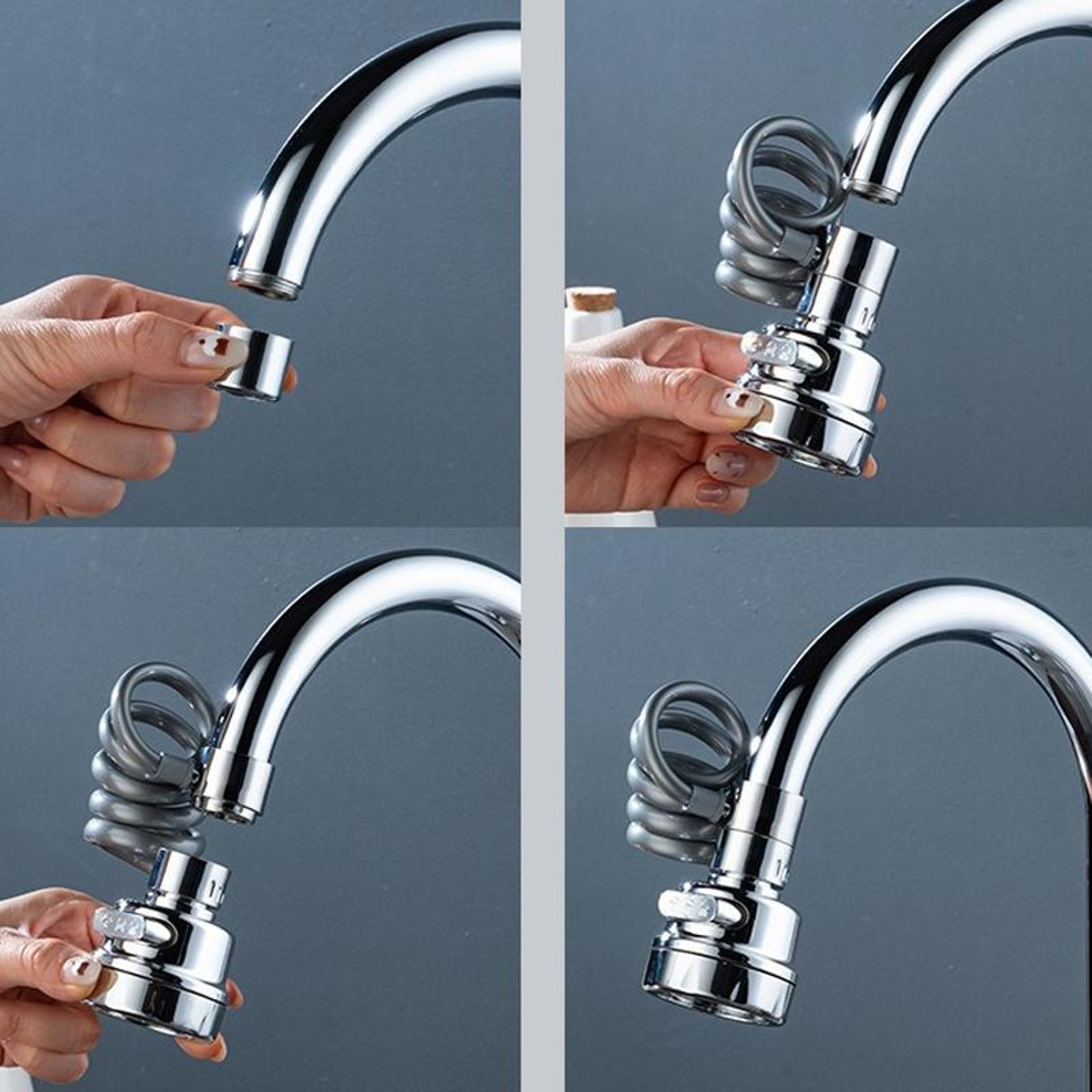 AquaFlex Pull Out Kitchen Faucet With 3 Mode Sprayer  360 Swivel Anti Splash Design 3