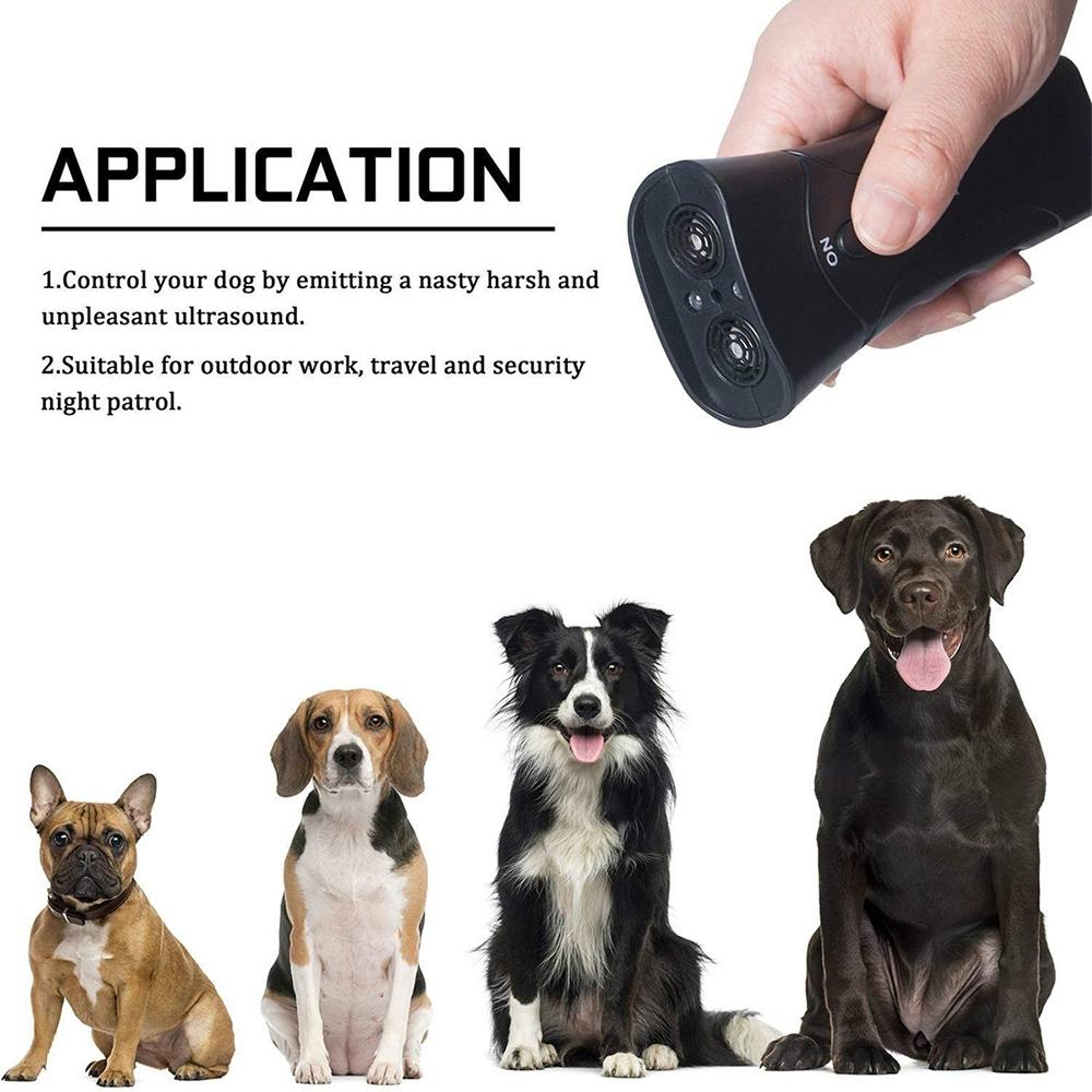 Ultrasonic Dog Repeller  LED Portable Dog Training Device For Bark Control 7