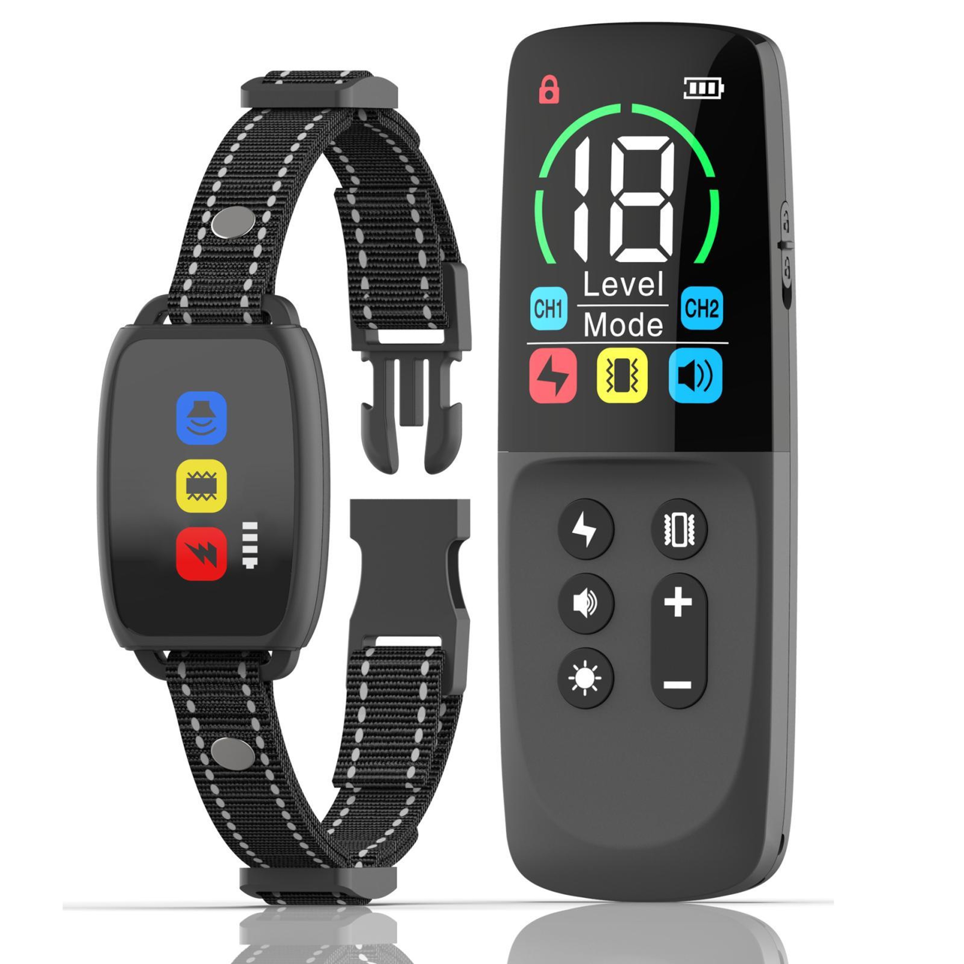 Smart Color Display Remote Dog Training Collar With Waterproof Anti Bark Control 5