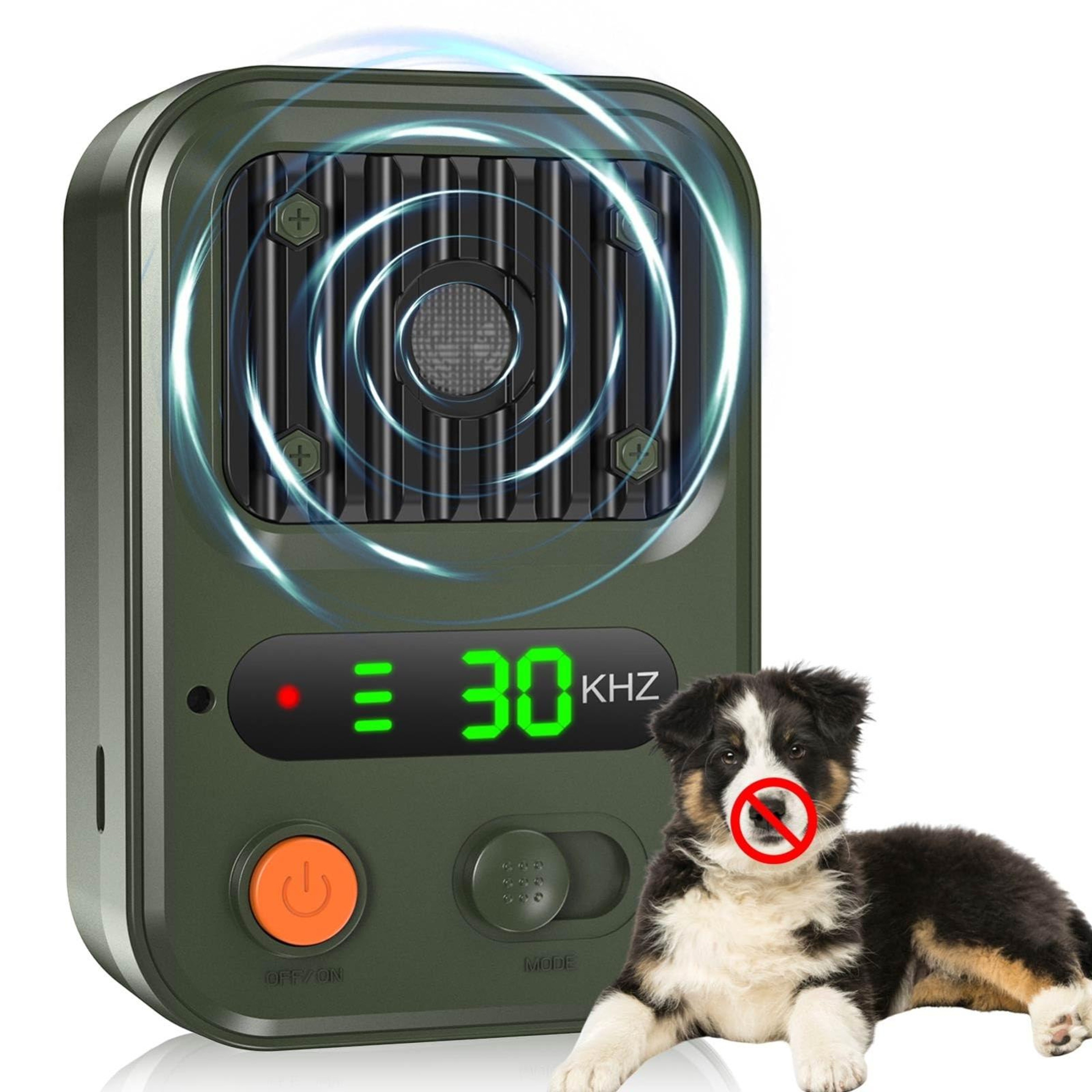 QuietPaw Ultrasonic Dog Bark Deterrent Device With 3 Training Modes  Waterproof Design 0