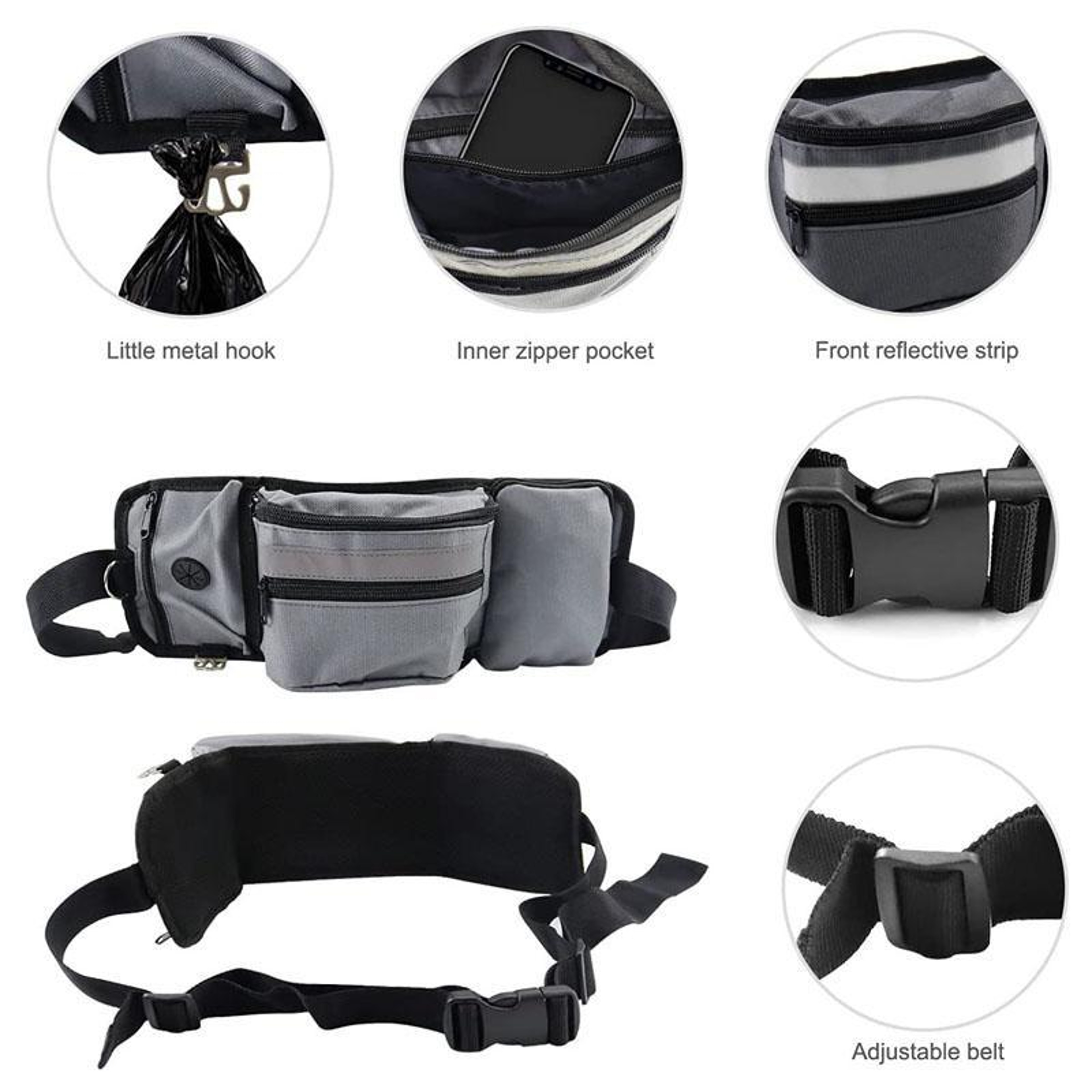 Hands Free Dog Walking Bag With Treat Storage  Adjustable Waist Pack 3