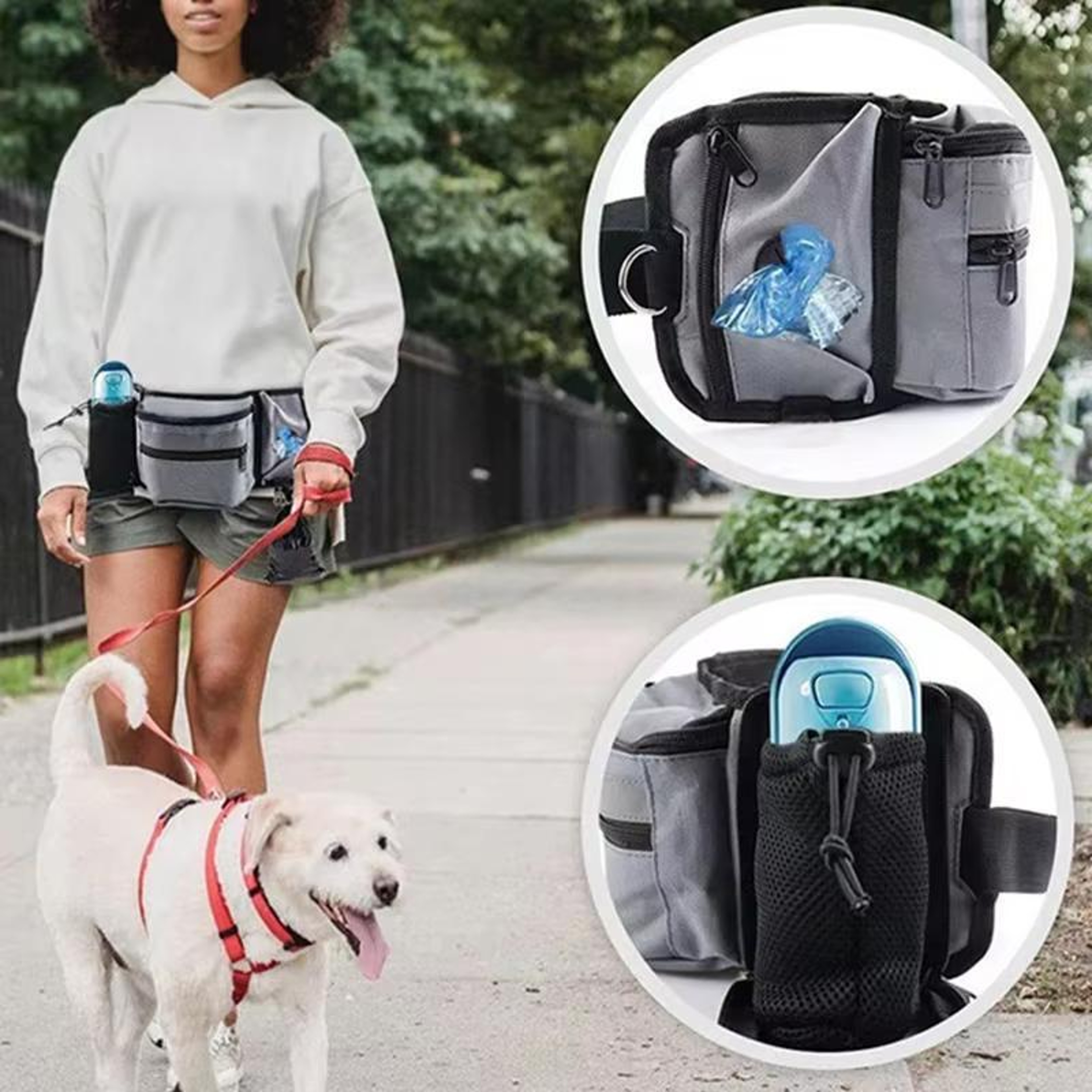 Hands Free Dog Walking Bag With Treat Storage  Adjustable Waist Pack 5