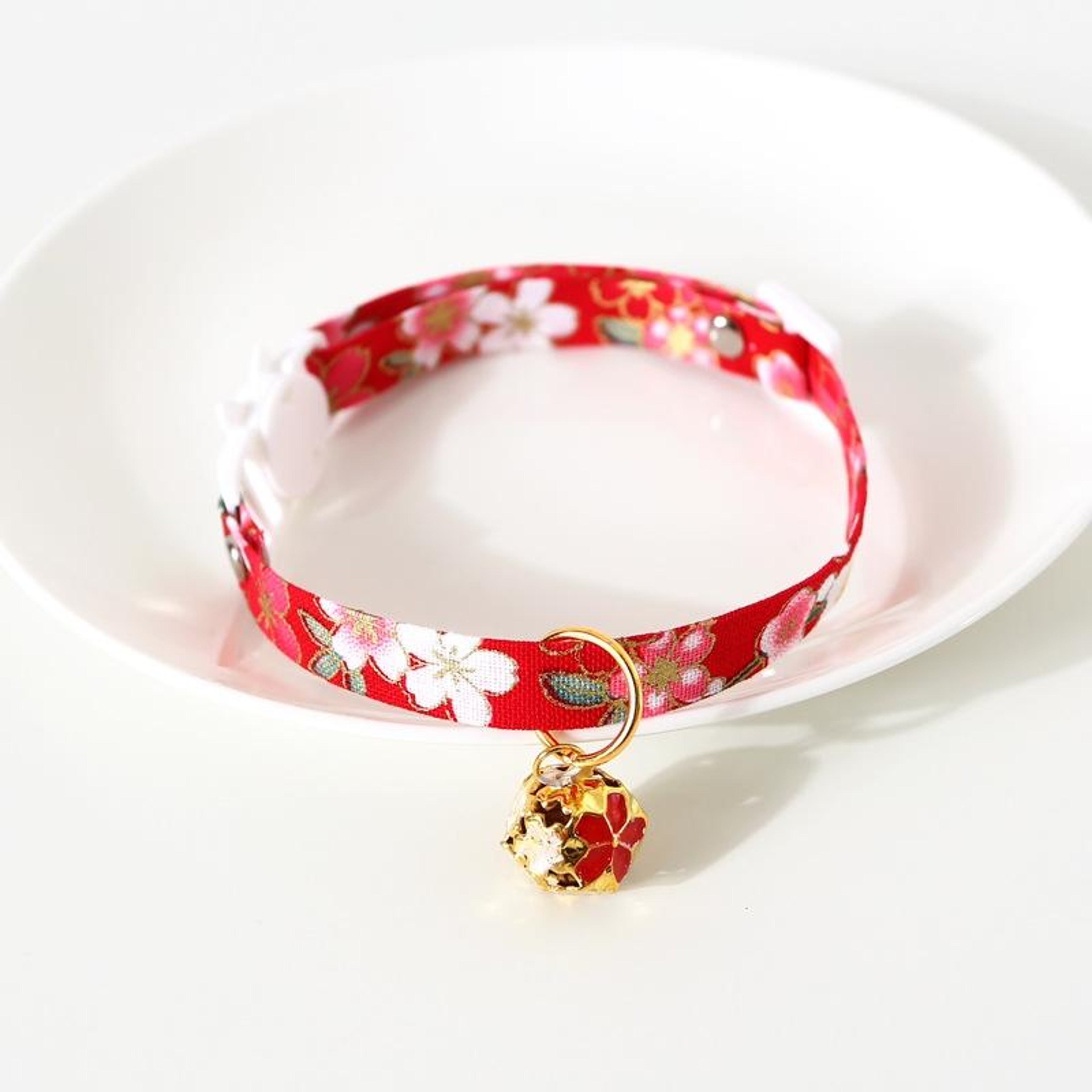 Flower Bell Adjustable Pet Collar For Cats  Dogs Soft Nylon Cat Collar With Safety Buckle 6