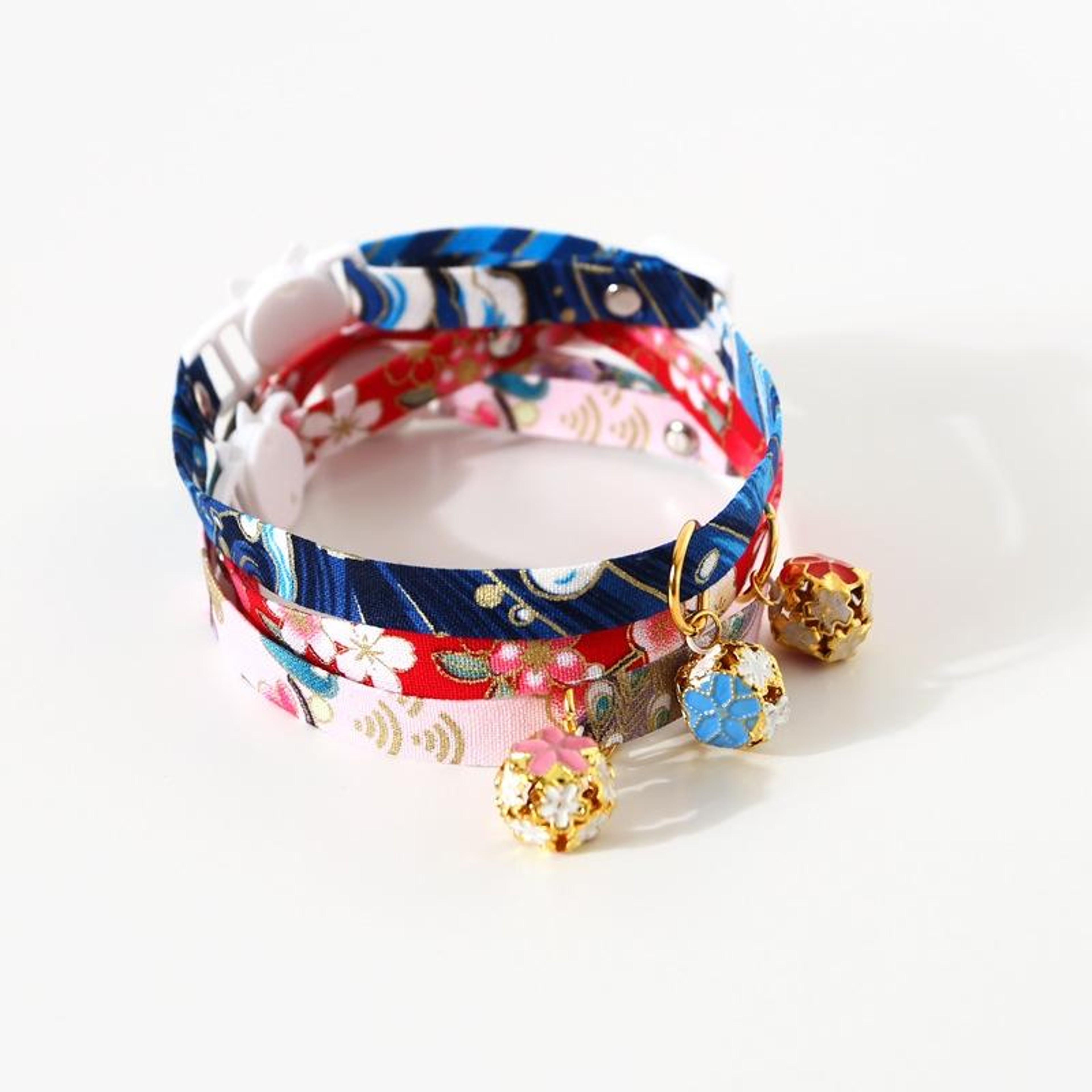 Flower Bell Adjustable Pet Collar For Cats  Dogs Soft Nylon Cat Collar With Safety Buckle 1