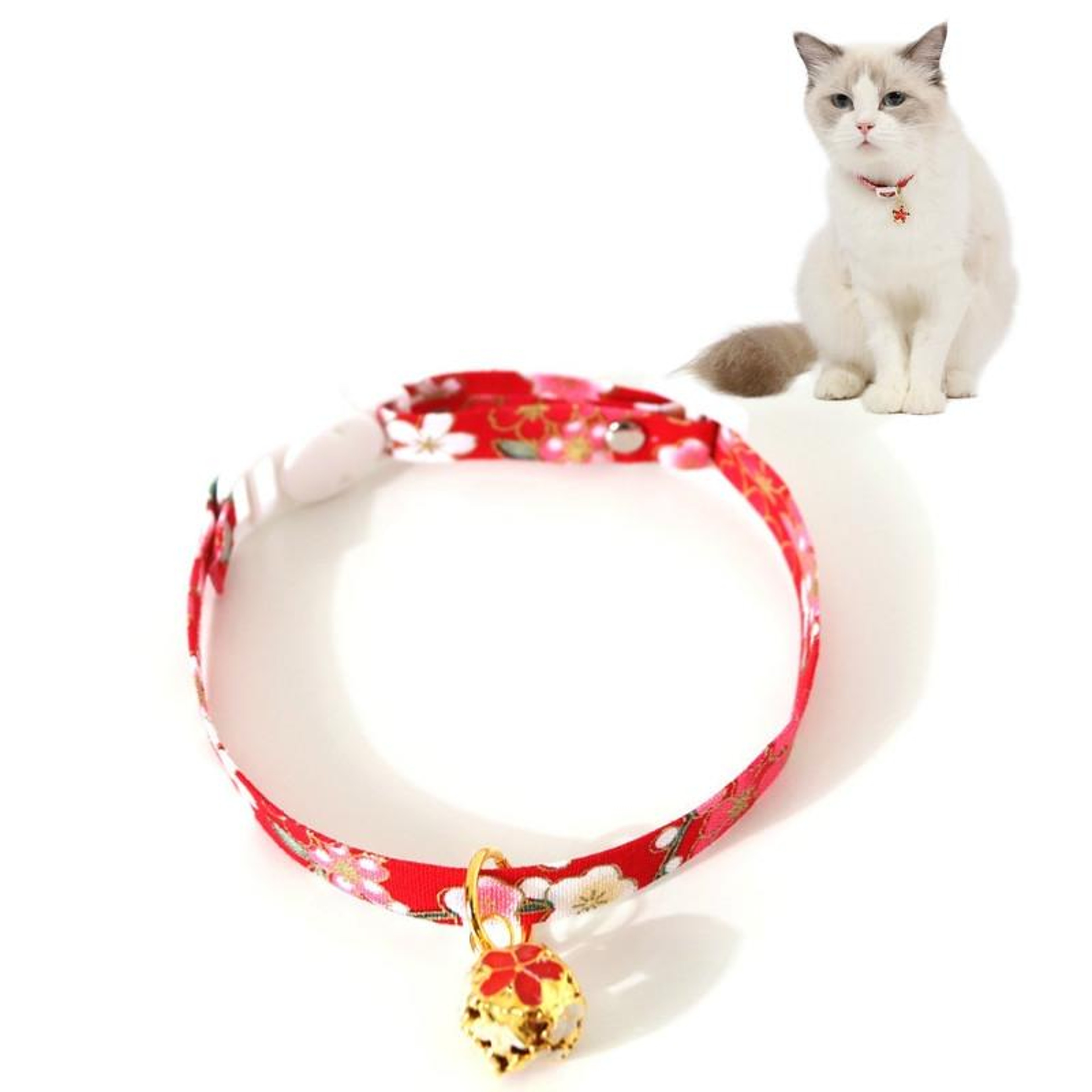 Flower Bell Adjustable Pet Collar For Cats  Dogs Soft Nylon Cat Collar With Safety Buckle 0