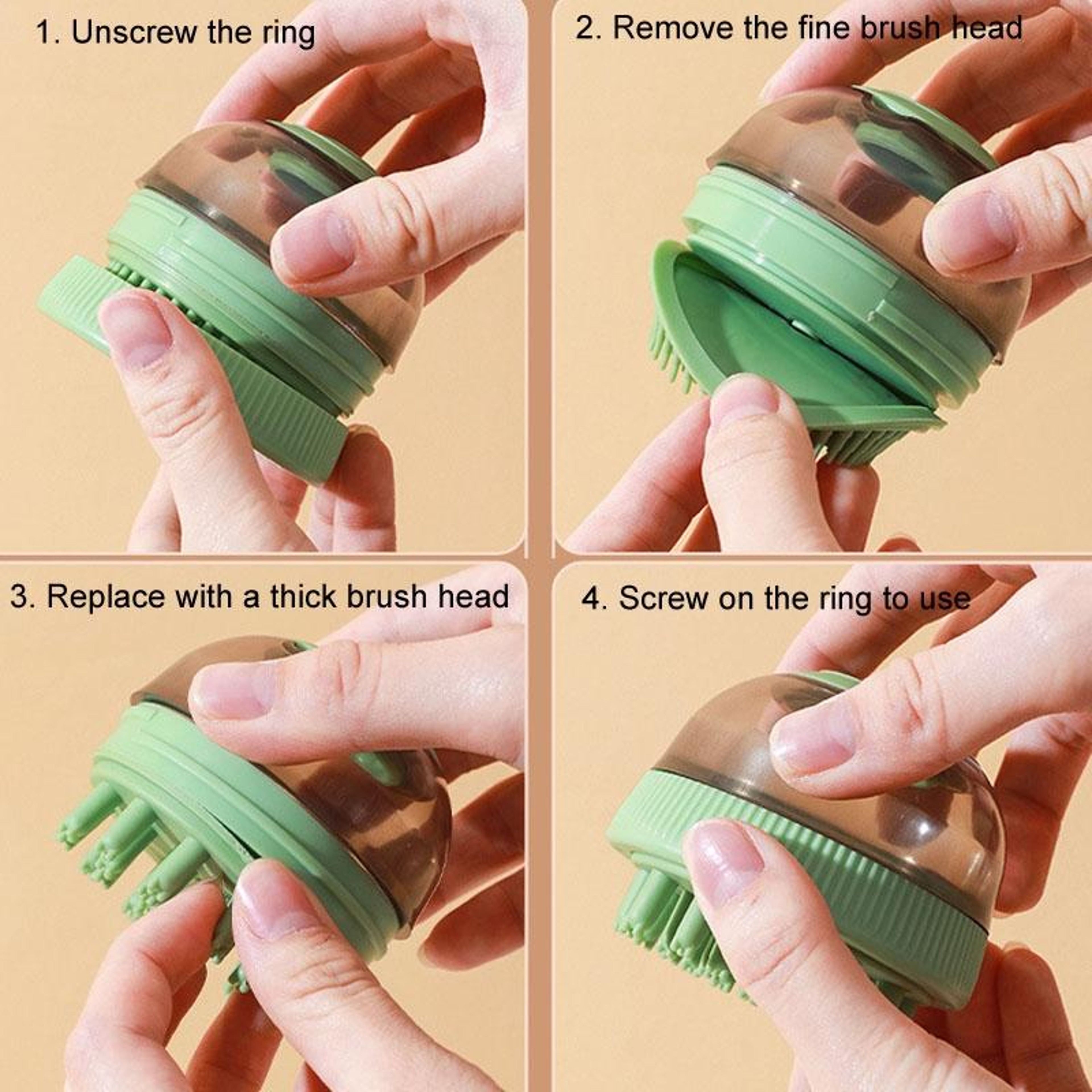 2 In 1 Pet Shampoo Dispenser Bath Brush For Cats  Dogs With Gentle Massage Grooming 9