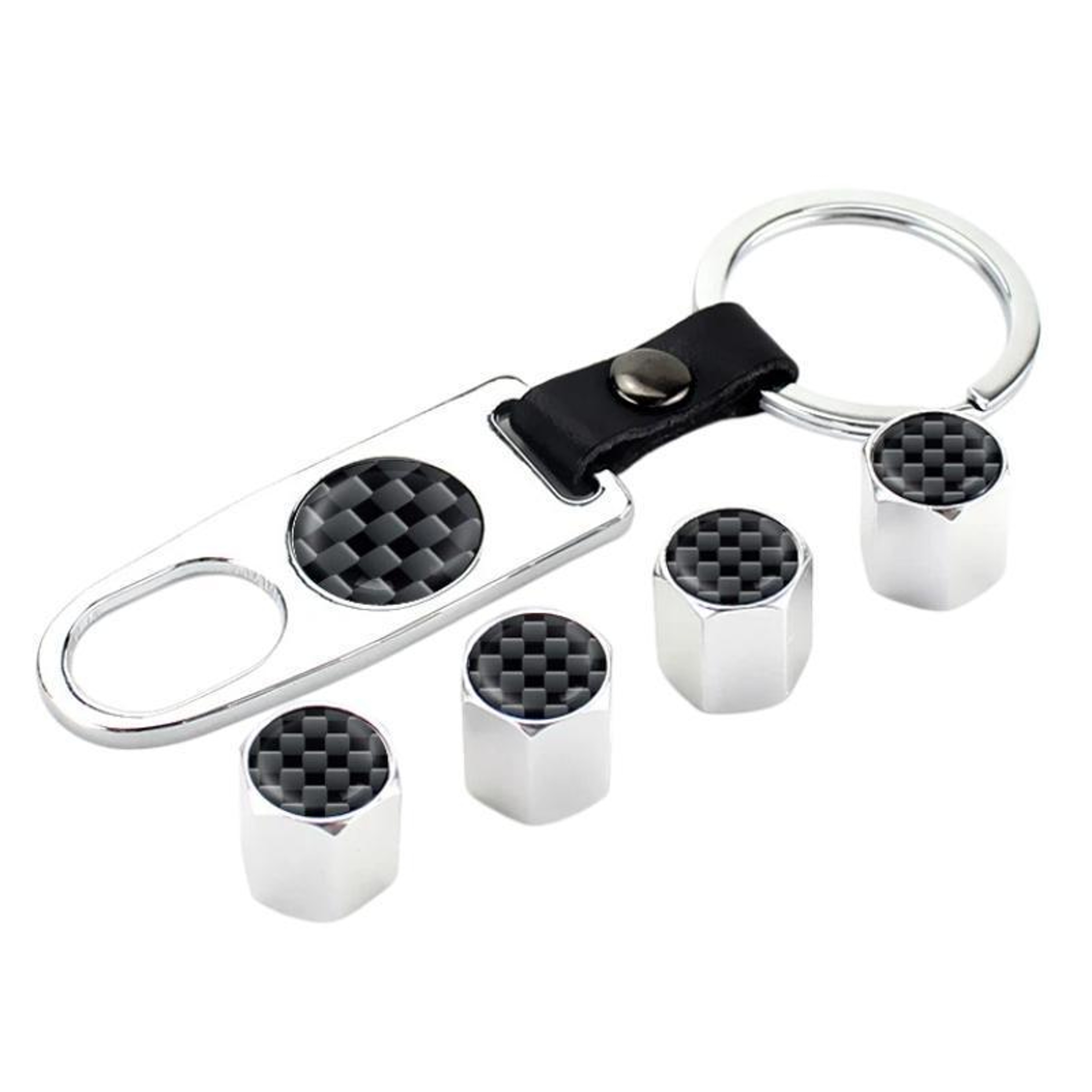 Carbon Fiber Tire Valve Caps Set Of 4 Universal Air Seal Valve Stem Covers 1